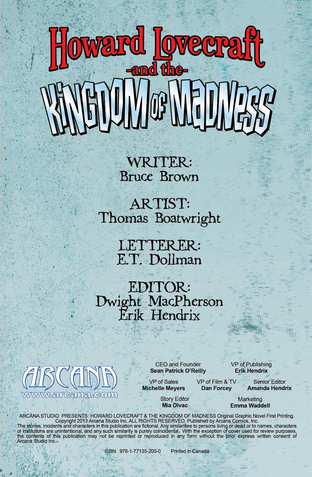 Arcana Studio Presents: Howard Lovecraft & The Kingdom of Madness issue Full - Page 2