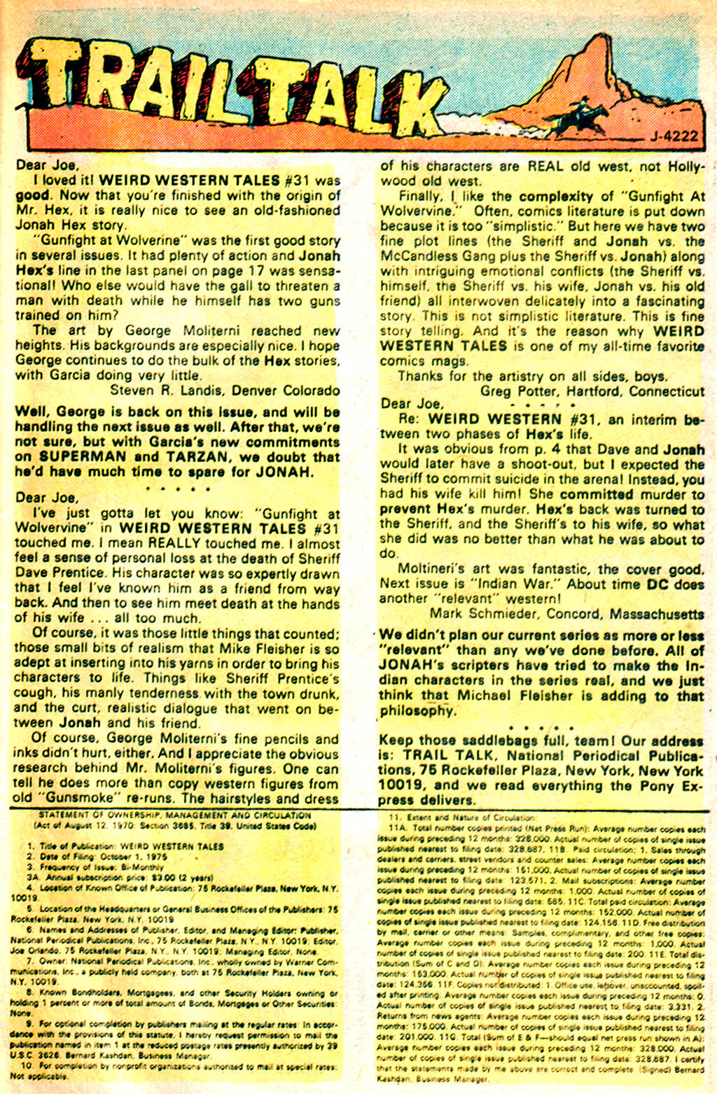 Read online Weird Western Tales (1972) comic -  Issue #34 - 20
