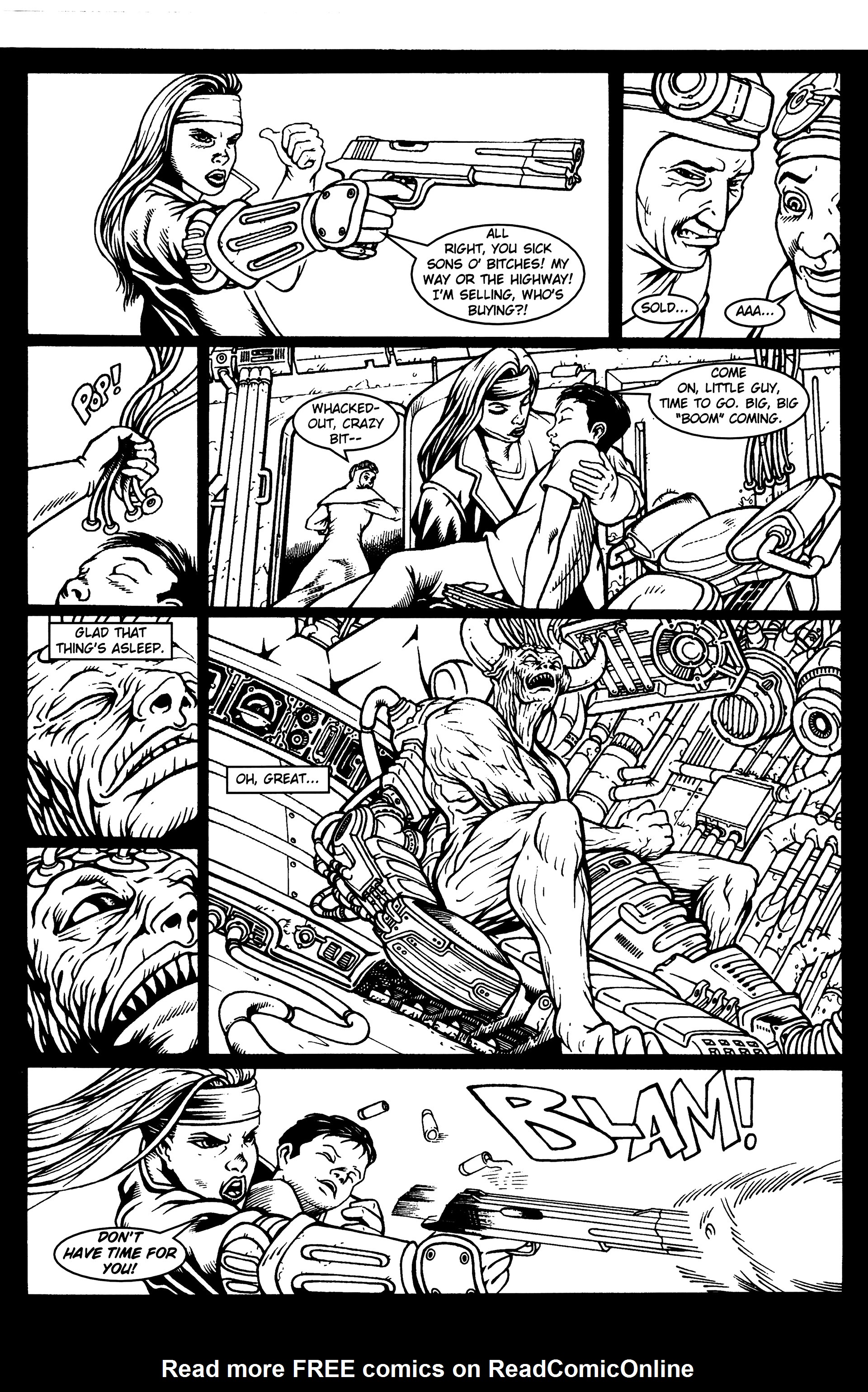 Read online Warrior Nun: Black & White comic -  Issue #18 - 21