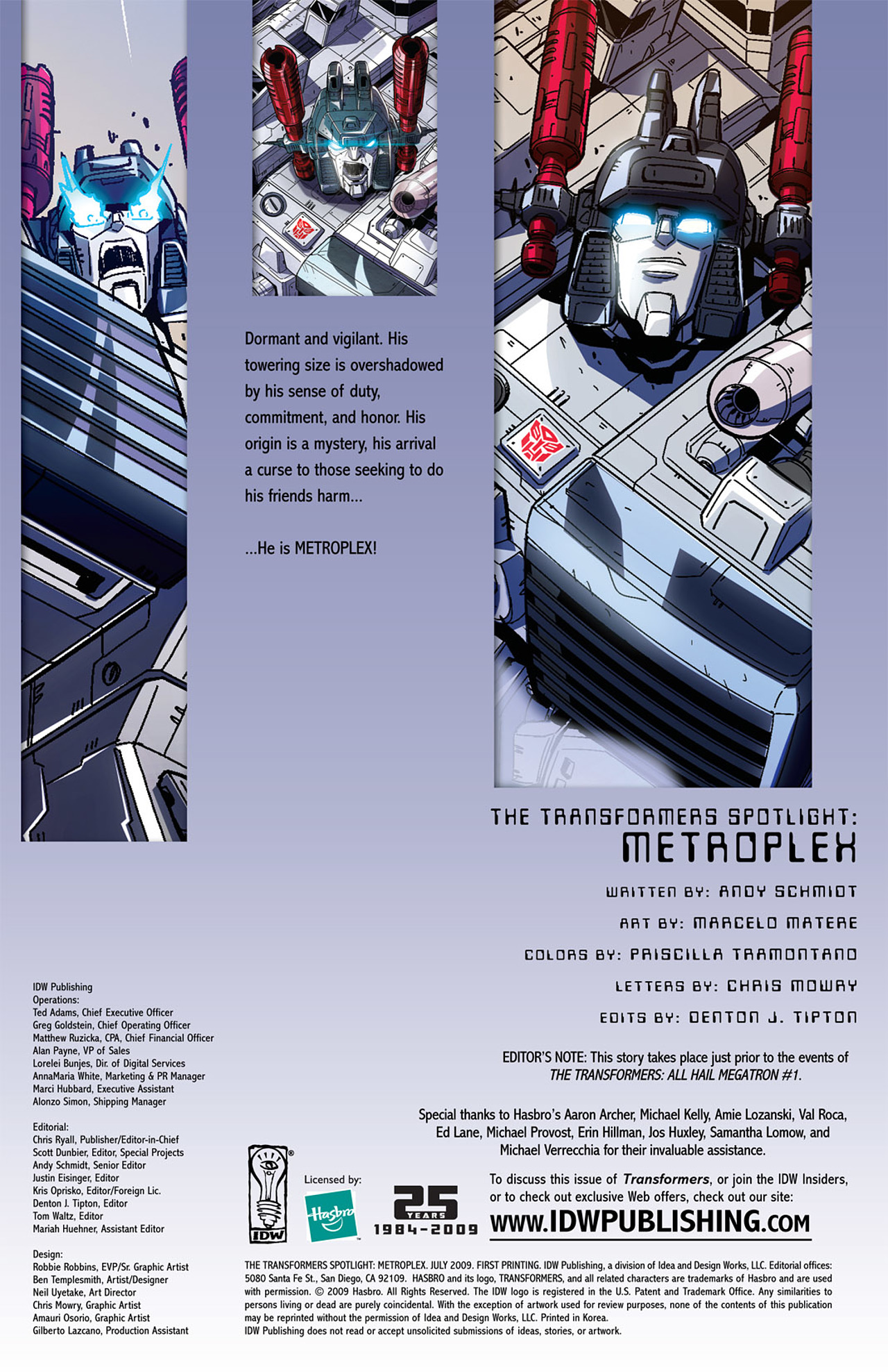 Read online Transformers Spotlight: Metroplex comic -  Issue # Full - 4