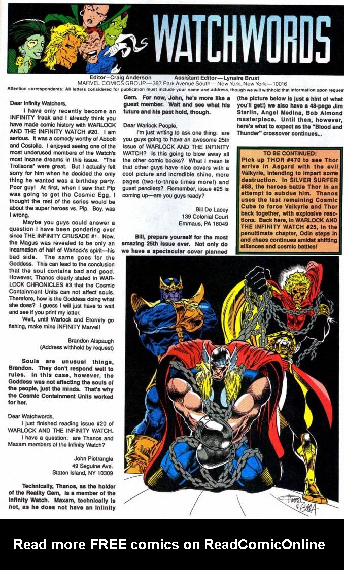 Read online Warlock and the Infinity Watch comic -  Issue #24 - 24