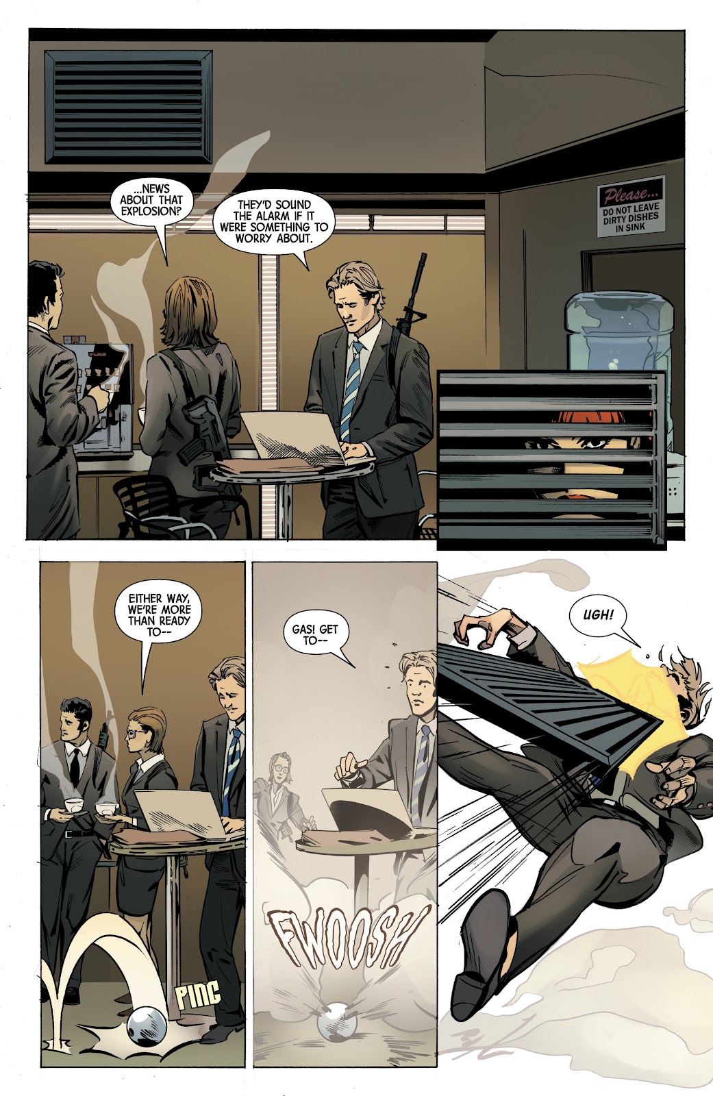 The Web of Black Widow #3 (2019) - Uniform Stealing Board