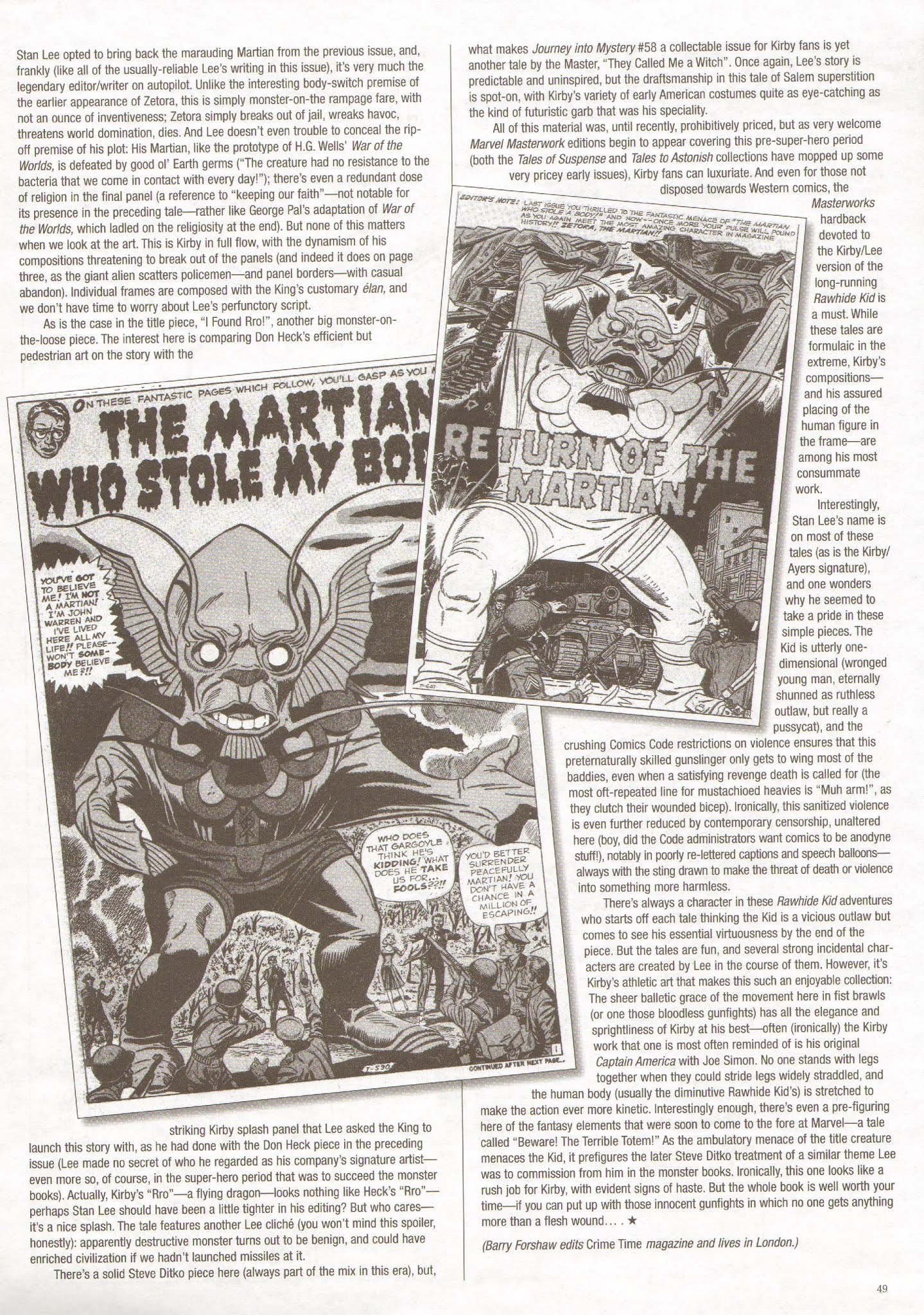 Read online The Jack Kirby Collector comic -  Issue #48 - 50