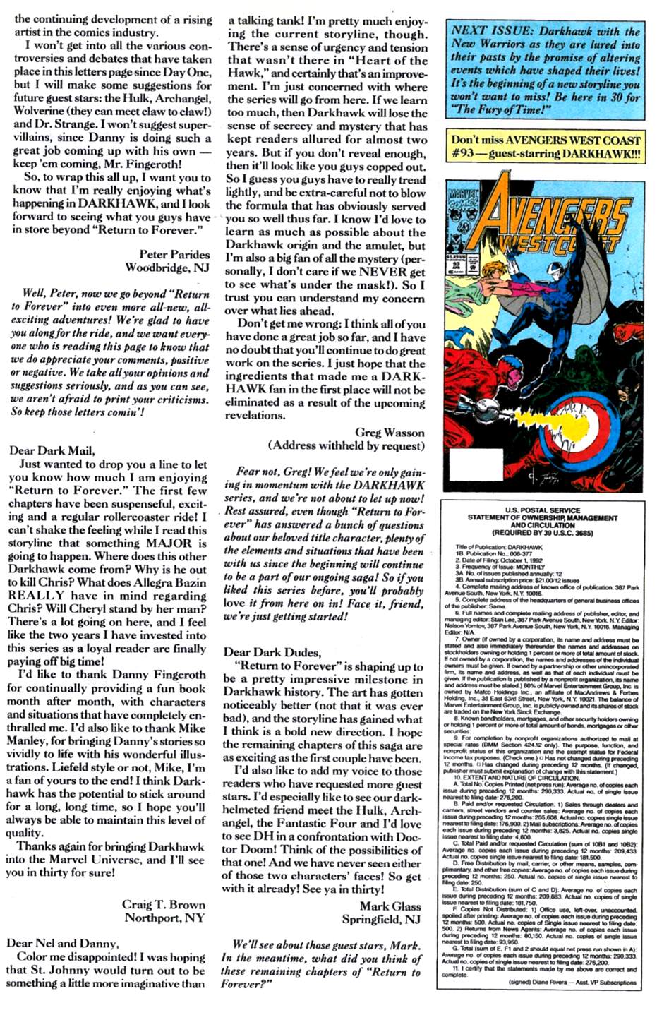 Read online Darkhawk (1991) comic -  Issue #25 - 40