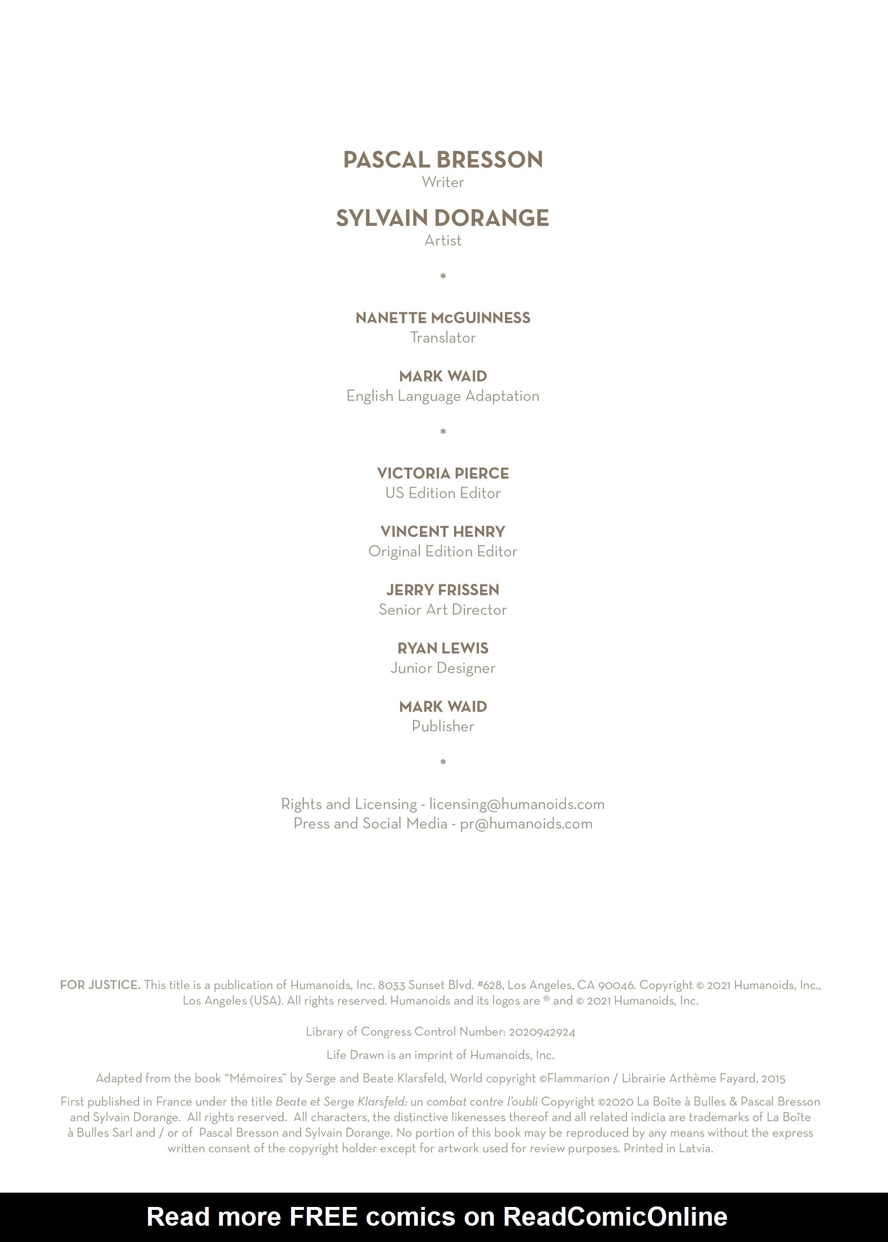 Read online For Justice: The Serge & Beate Klarsfeld Story comic -  Issue # TPB (Part 1) - 3