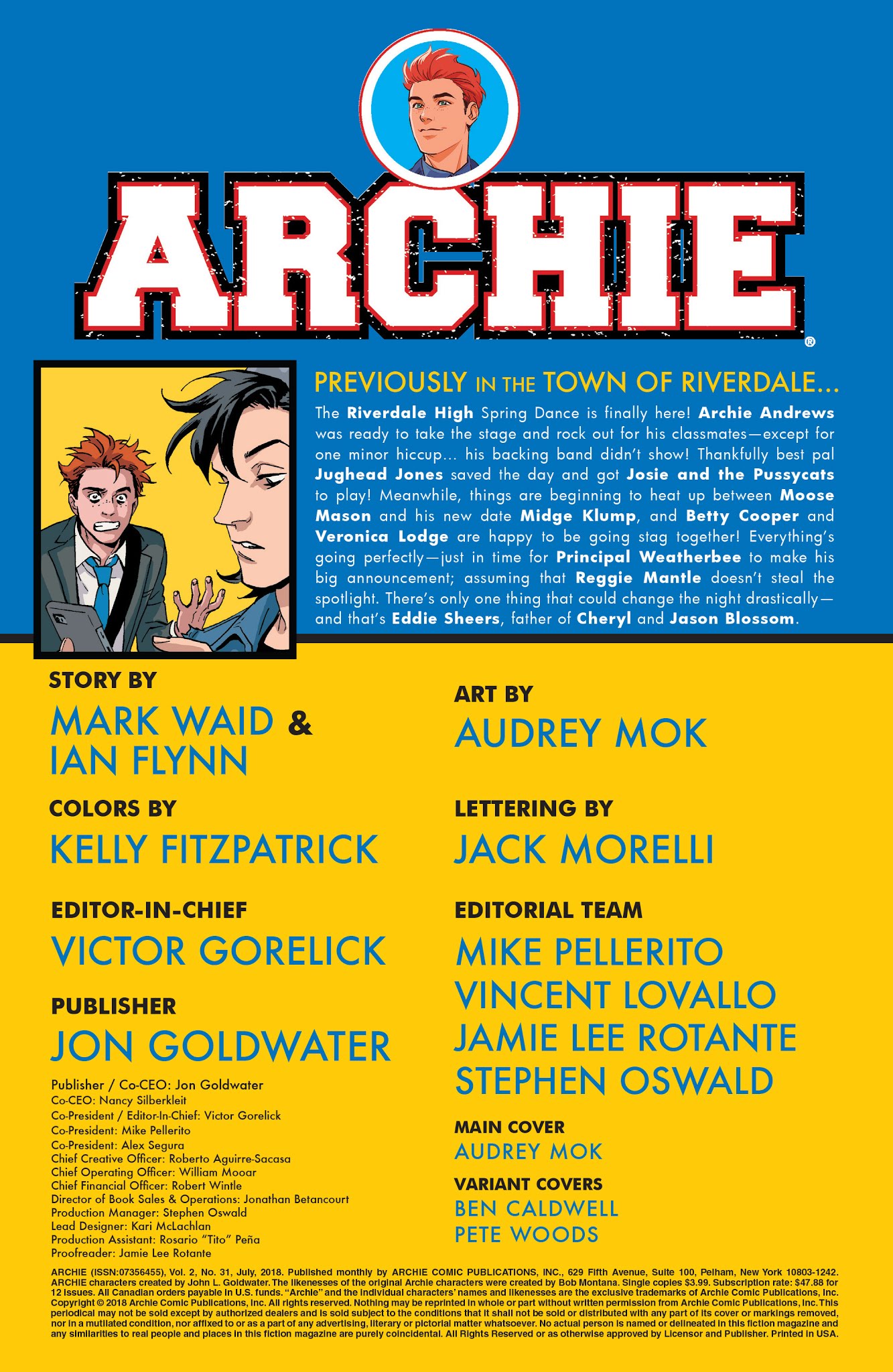 Read online Archie (2015) comic -  Issue #31 - 2
