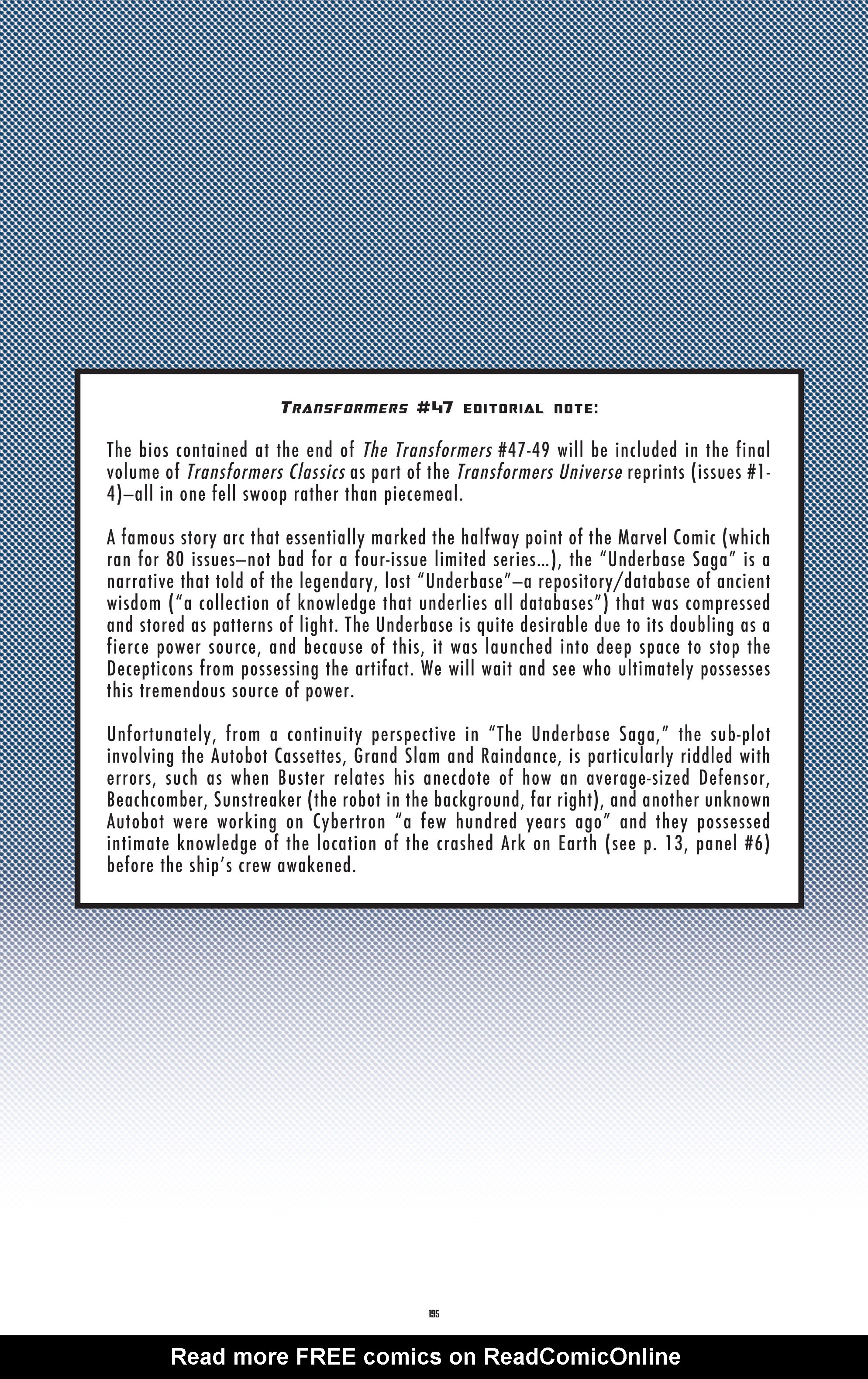 Read online The Transformers Classics comic -  Issue # TPB 4 - 196