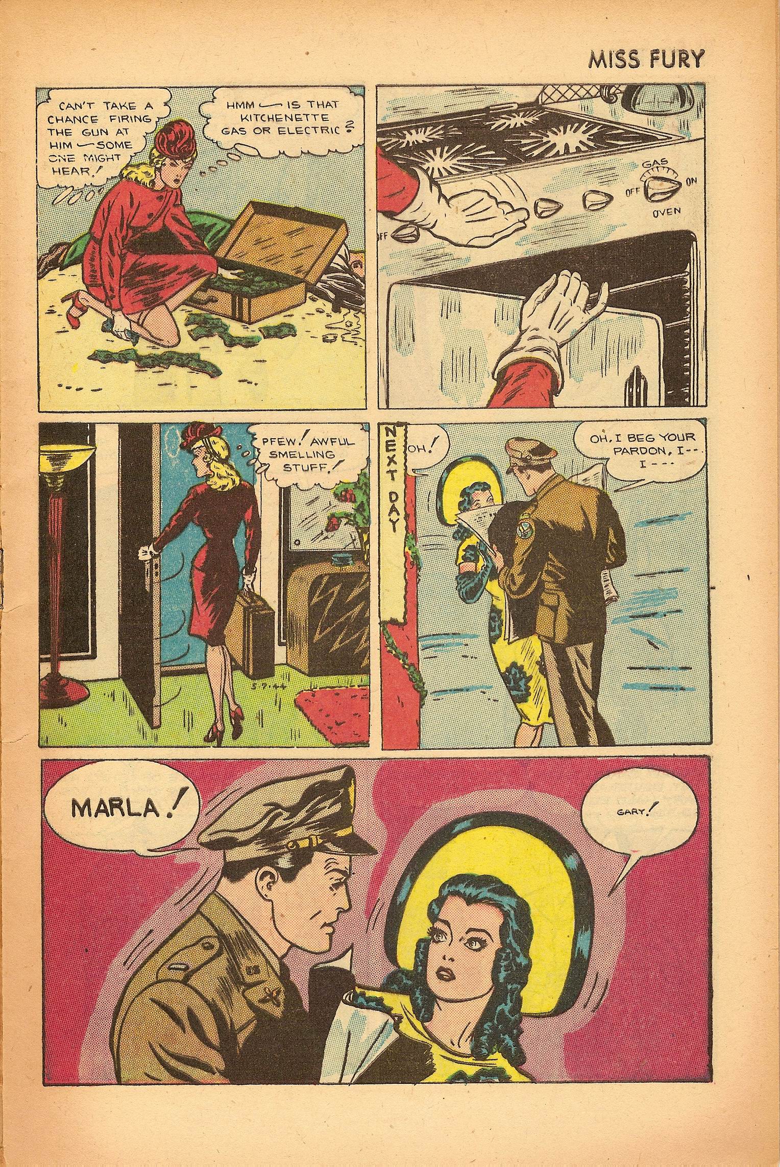 Read online Miss Fury (1942) comic -  Issue #7 - 9