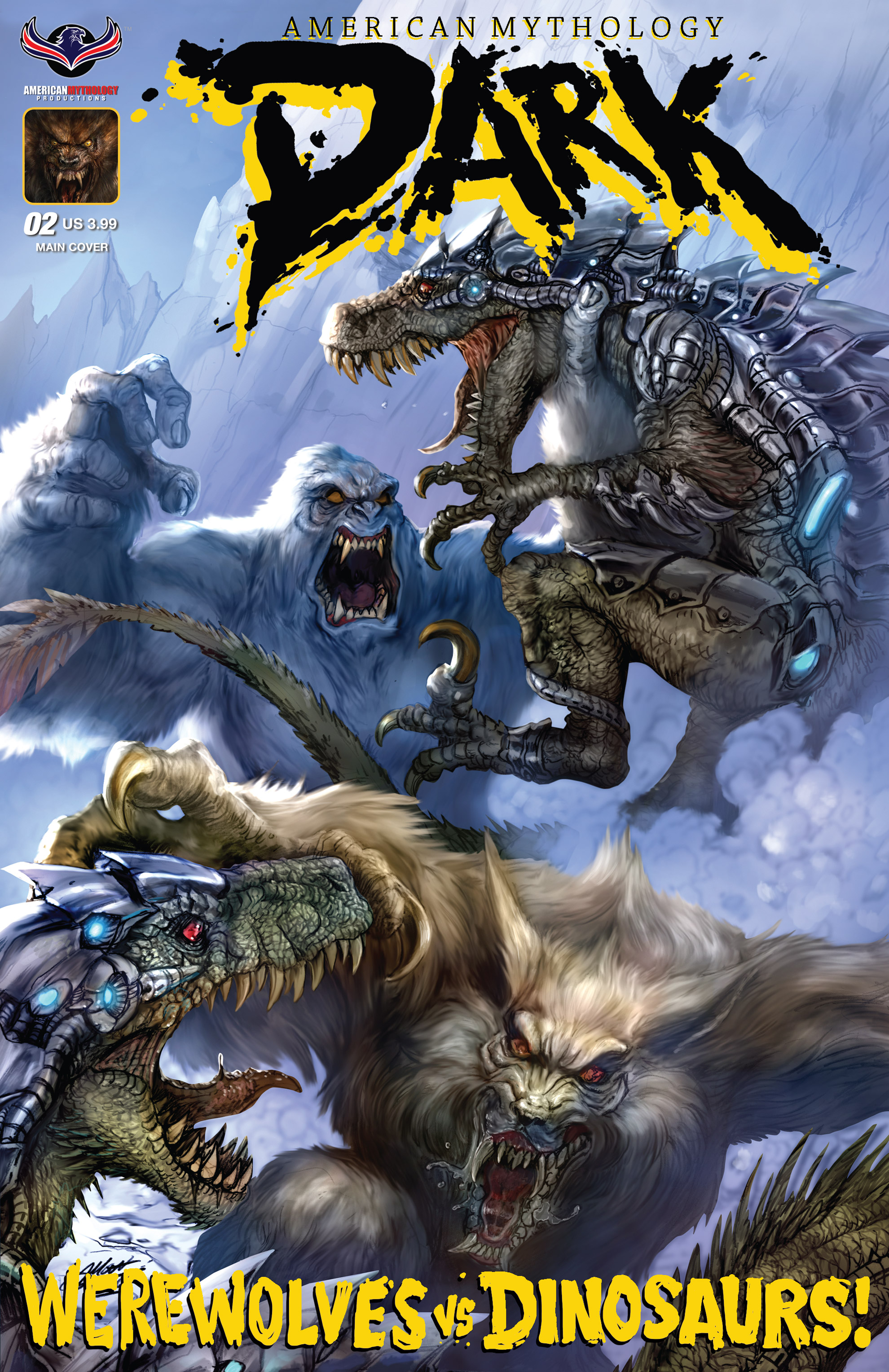 Read online American Mythology Dark: Werewolves vs Dinosaurs comic -  Issue #2 - 1