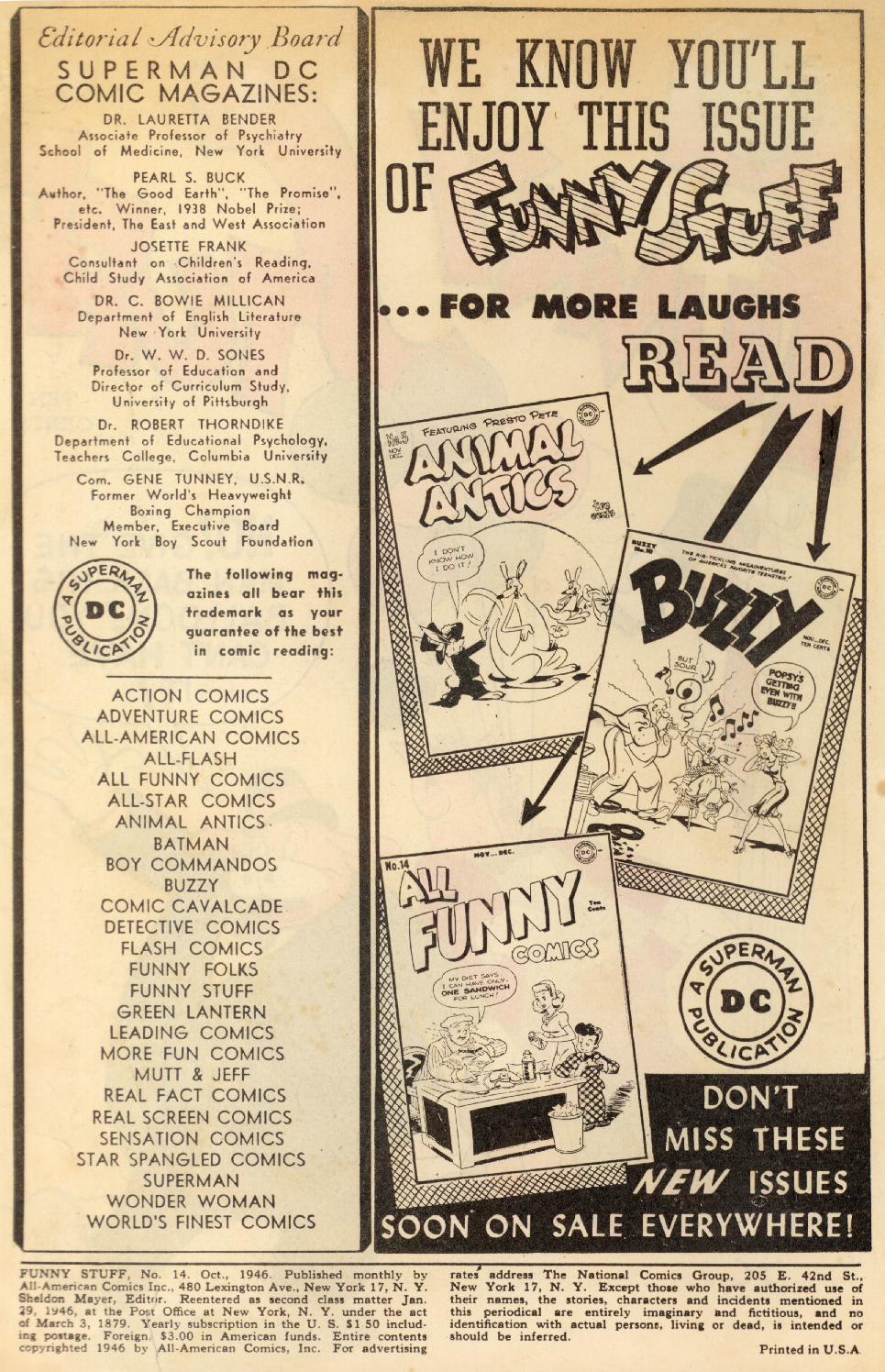Read online Funny Stuff comic -  Issue #14 - 2