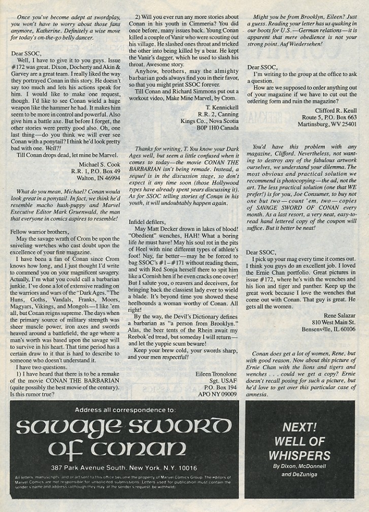 Read online The Savage Sword Of Conan comic -  Issue #176 - 63