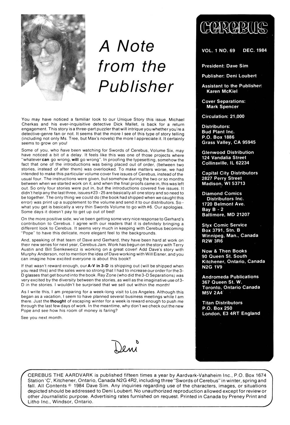 Read online Cerebus comic -  Issue #69 - 2