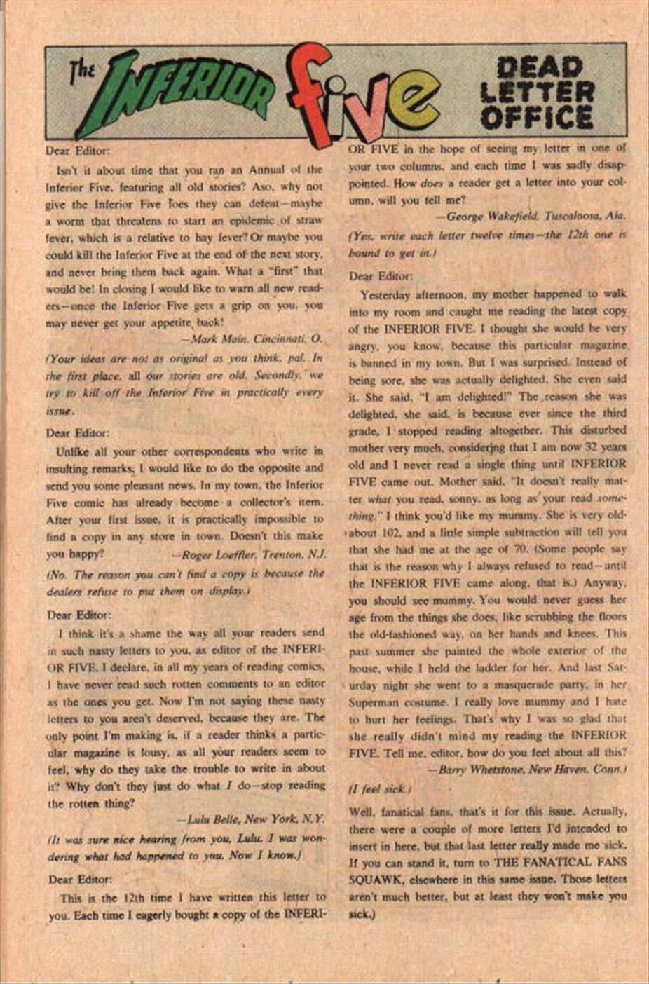 Read online The Inferior Five comic -  Issue #6 - 18