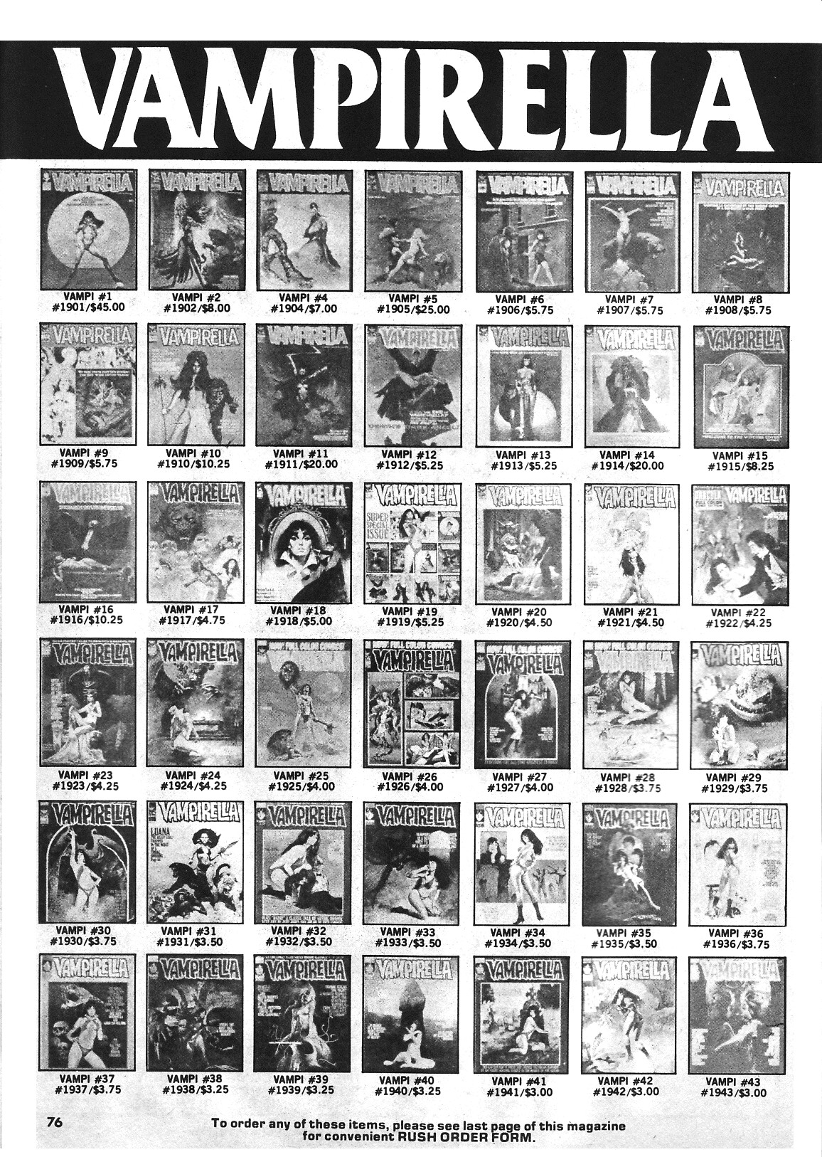 Read online Vampirella (1969) comic -  Issue #72 - 76