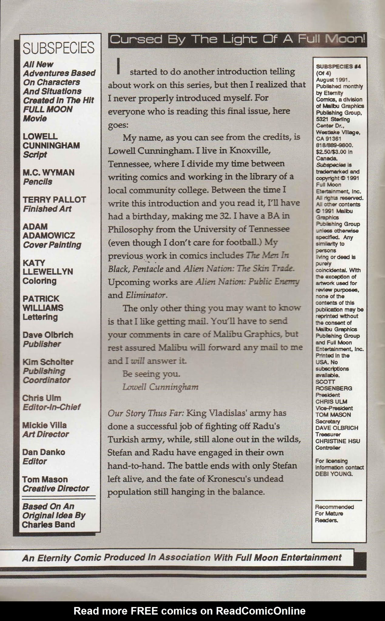 Read online Subspecies (1991) comic -  Issue #4 - 2