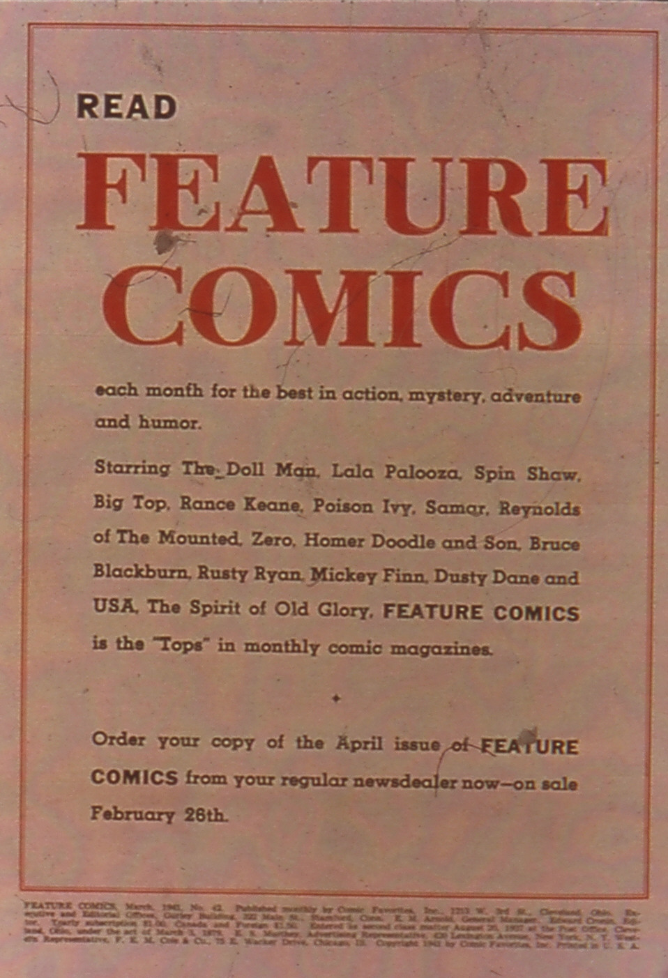 Read online Feature Comics comic -  Issue #42 - 2