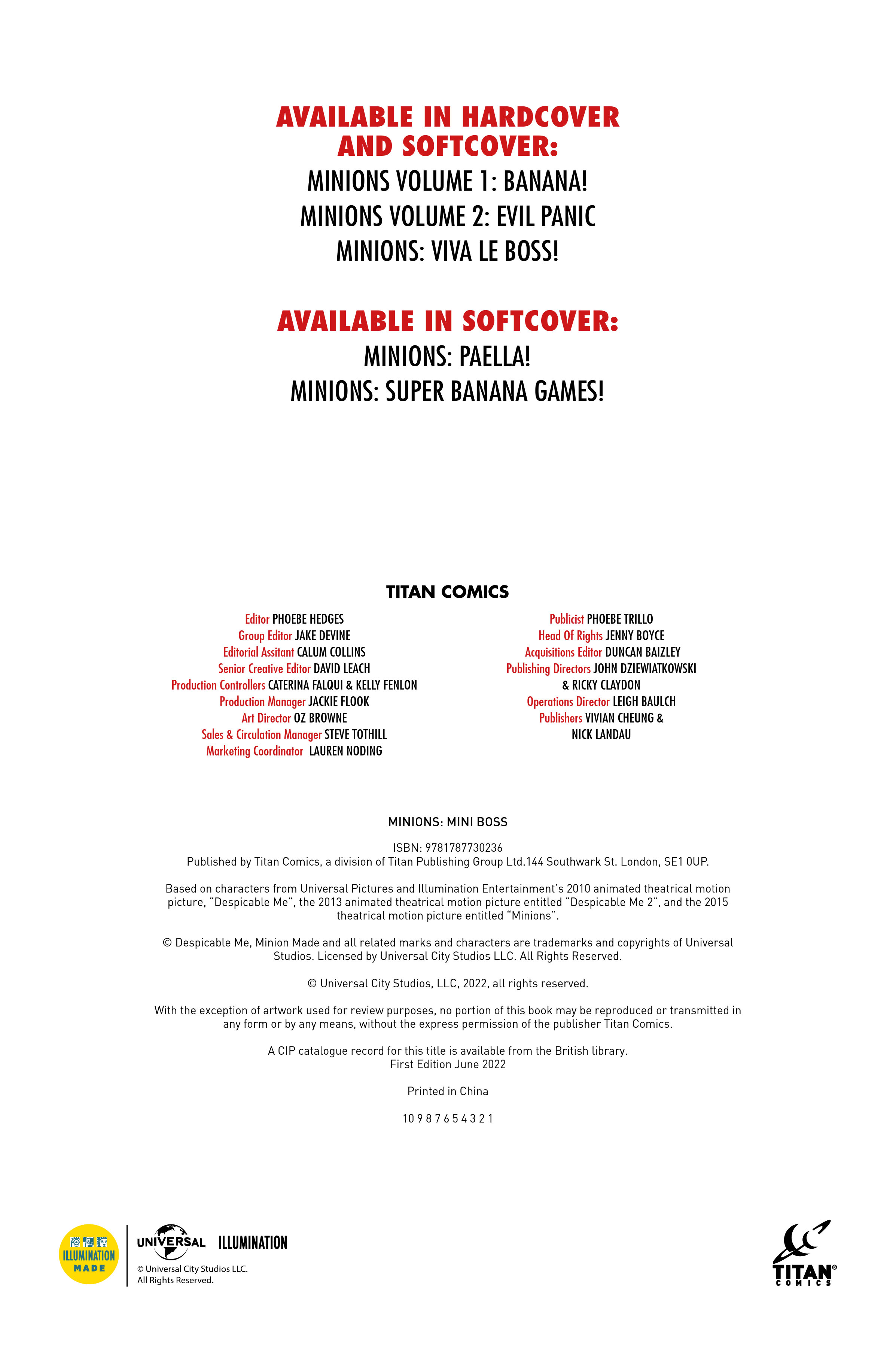 Read online Minions: Mini Boss comic -  Issue # Full - 4