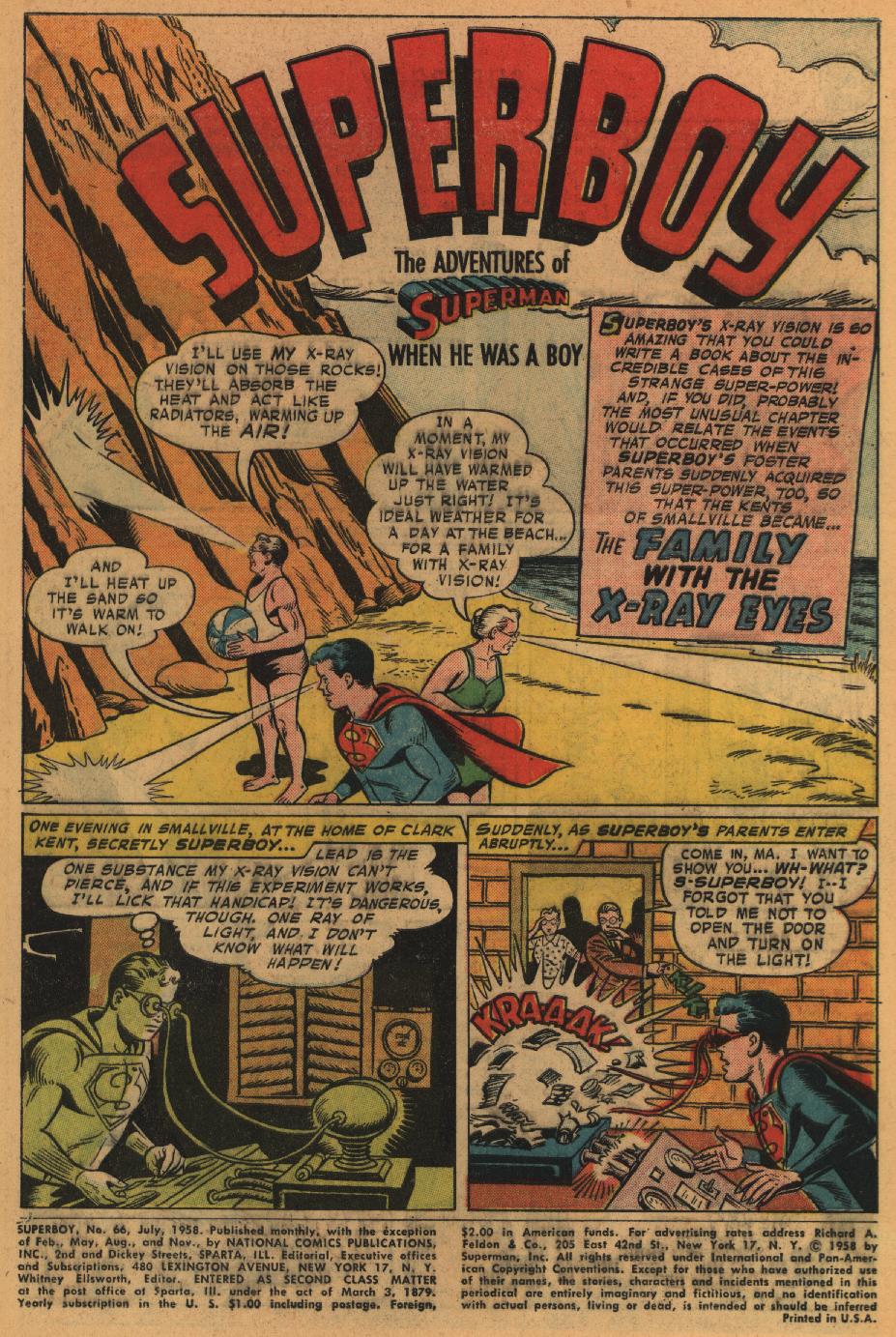 Read online Superboy (1949) comic -  Issue #66 - 2