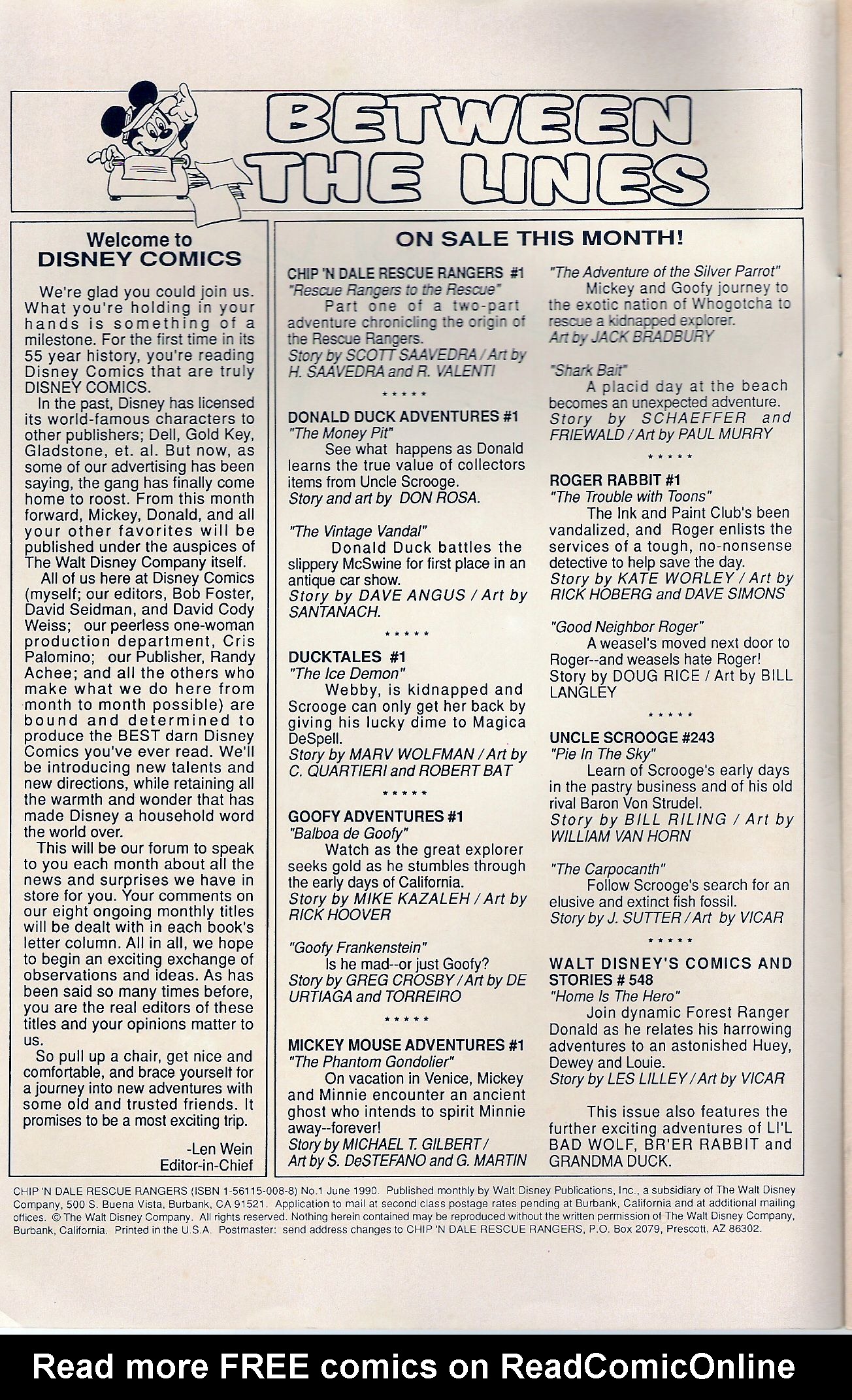 Read online Disney's Chip 'N Dale Rescue Rangers comic - Issue #1