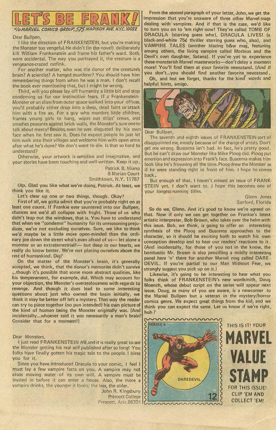 Read online Frankenstein (1973) comic -  Issue #11 - 21