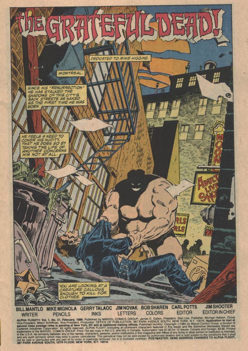 Read online Alpha Flight (1983) comic -  Issue #31 - 2