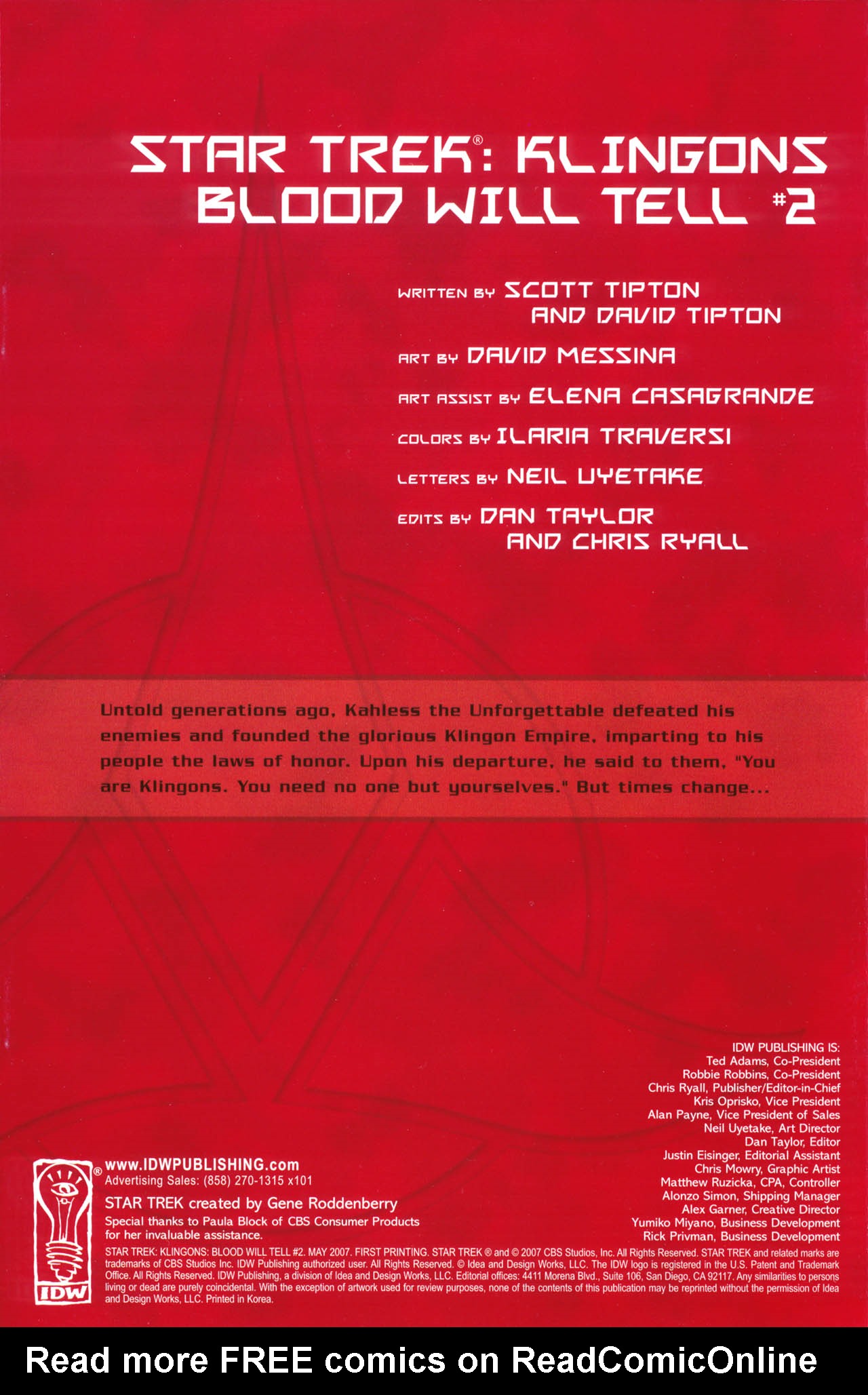 Read online Star Trek: Klingons: Blood Will Tell comic -  Issue #2 - 2