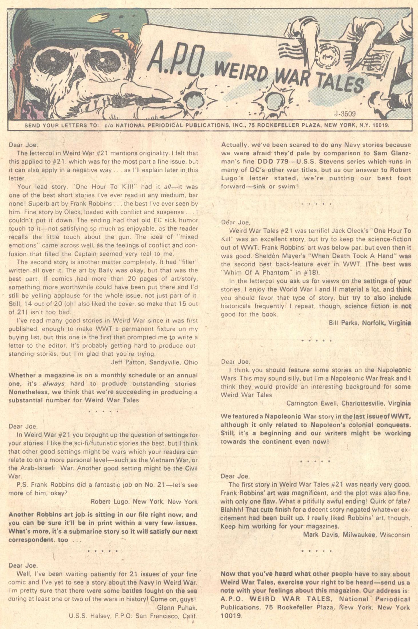 Read online Weird War Tales (1971) comic -  Issue #26 - 32
