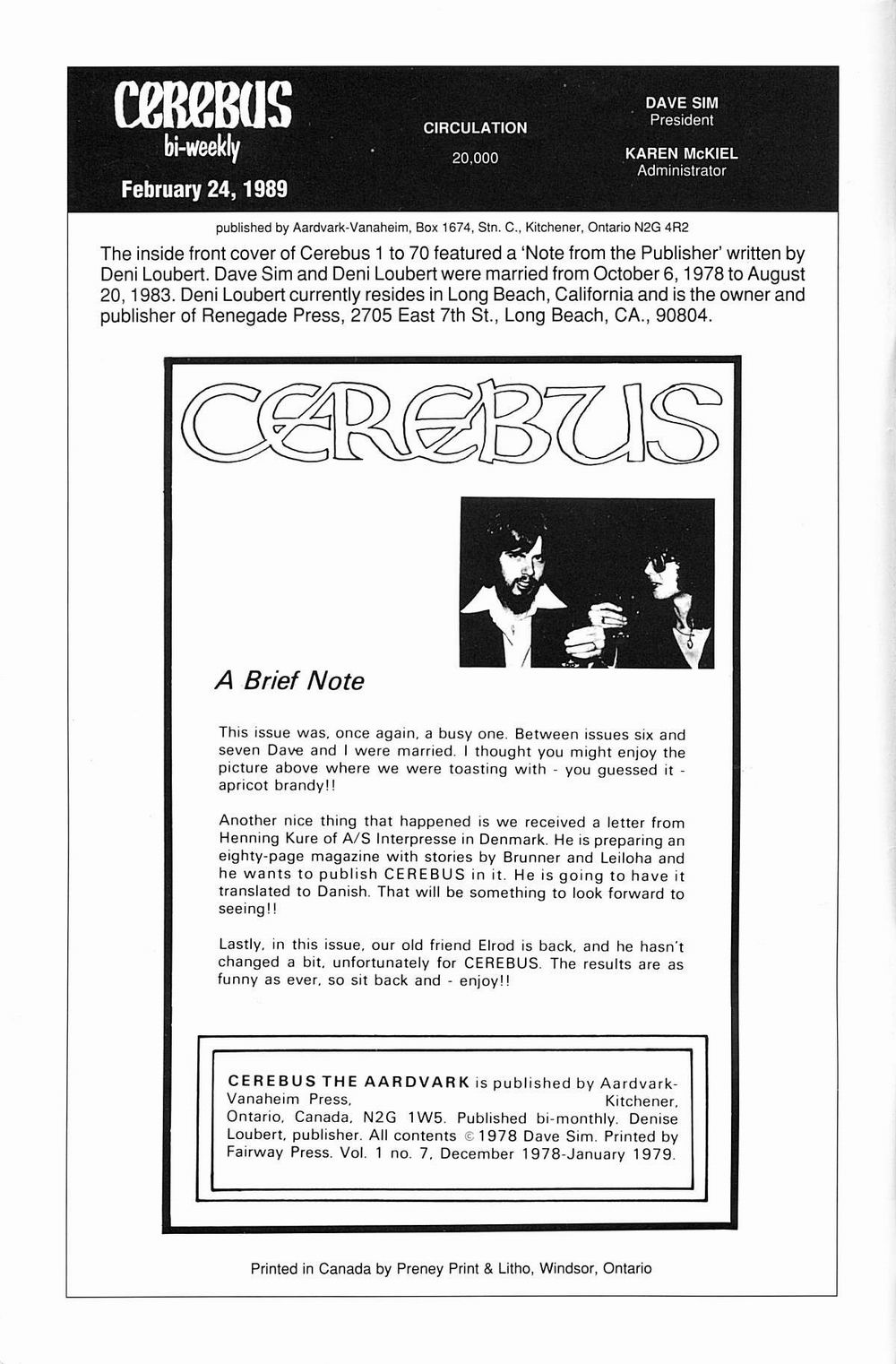 Read online Cerebus comic -  Issue #7 - 2