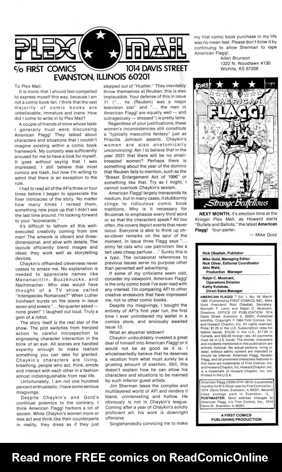 Read online American Flagg! comic -  Issue #18 - 22