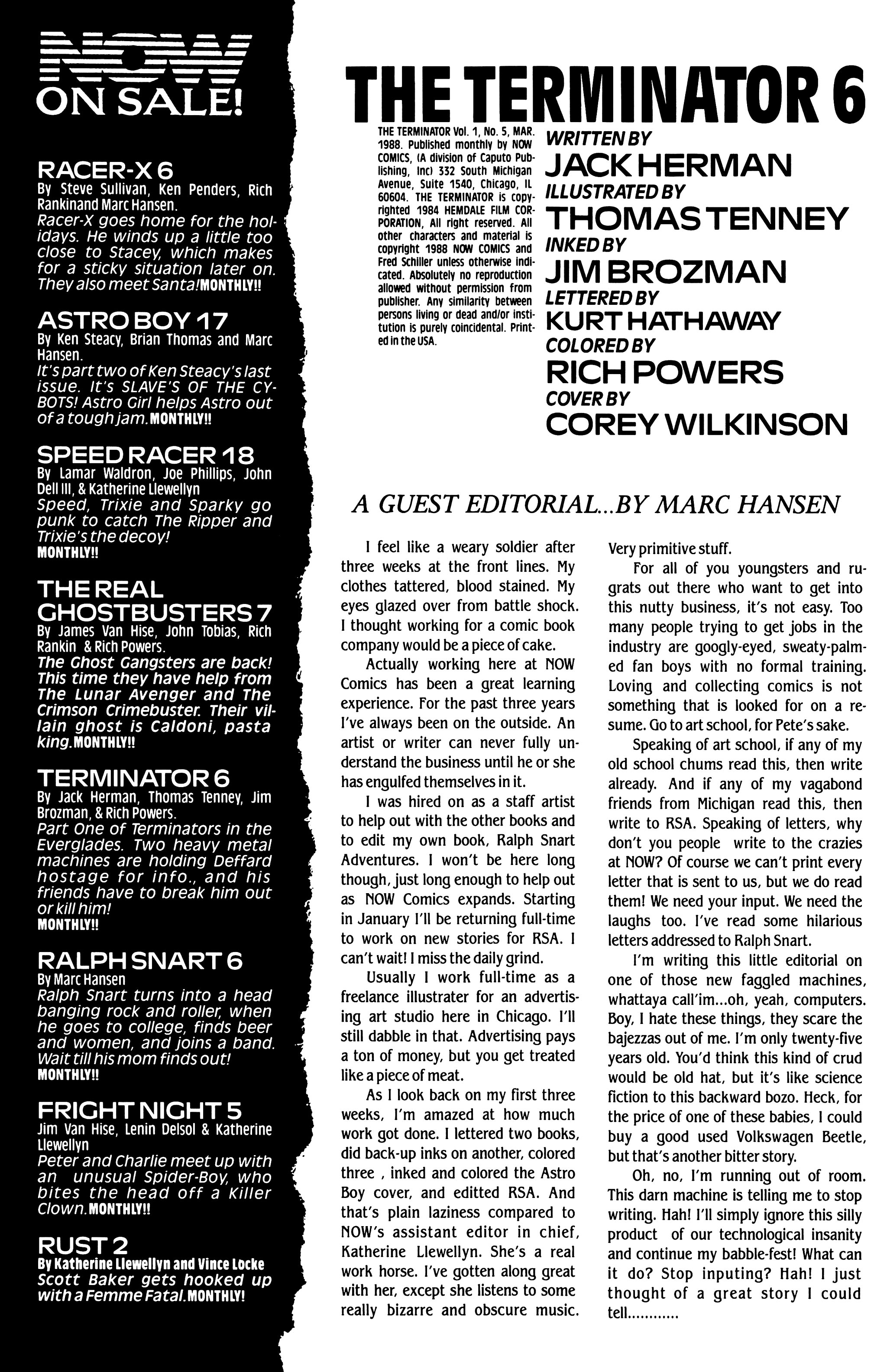 Read online The Terminator (1988) comic -  Issue #6 - 2