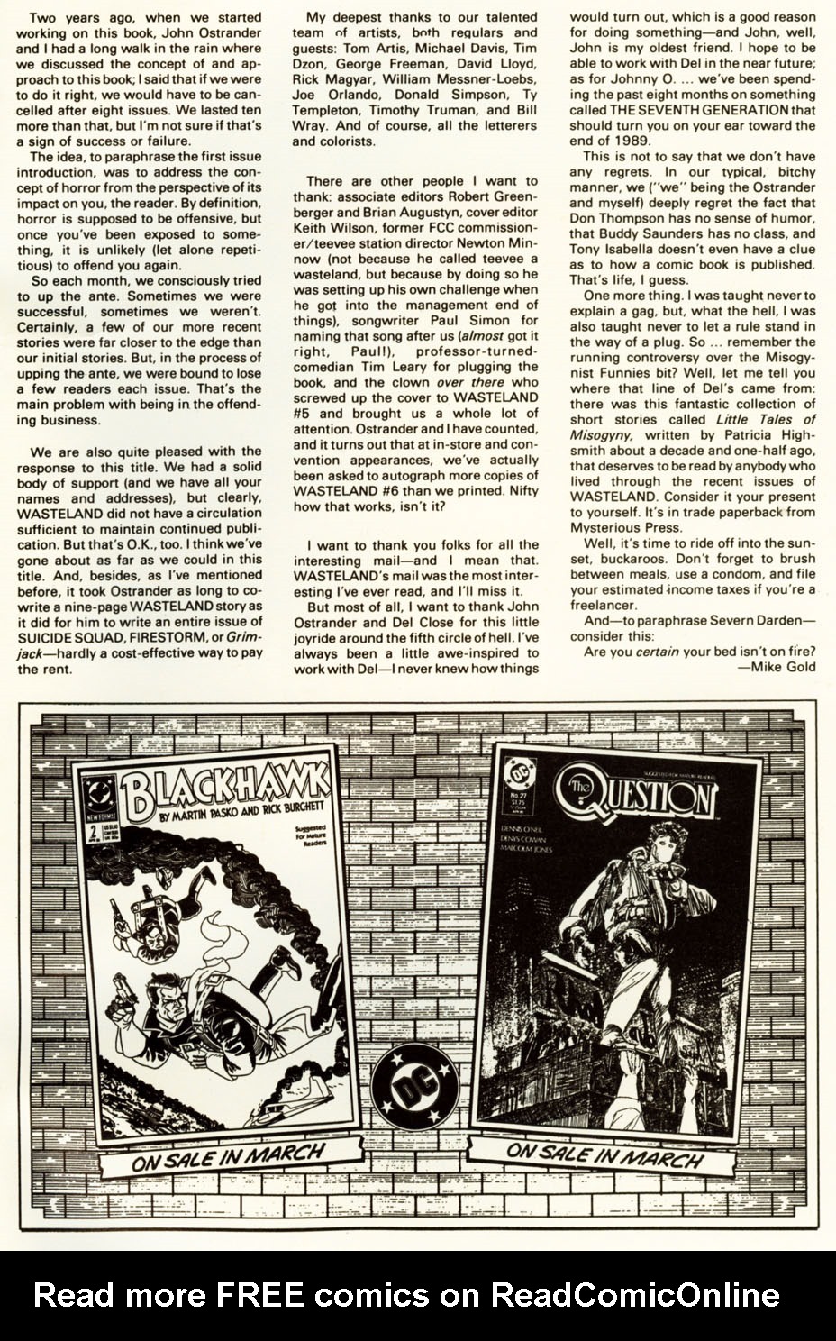 Read online Wasteland (1987) comic -  Issue #18 - 30