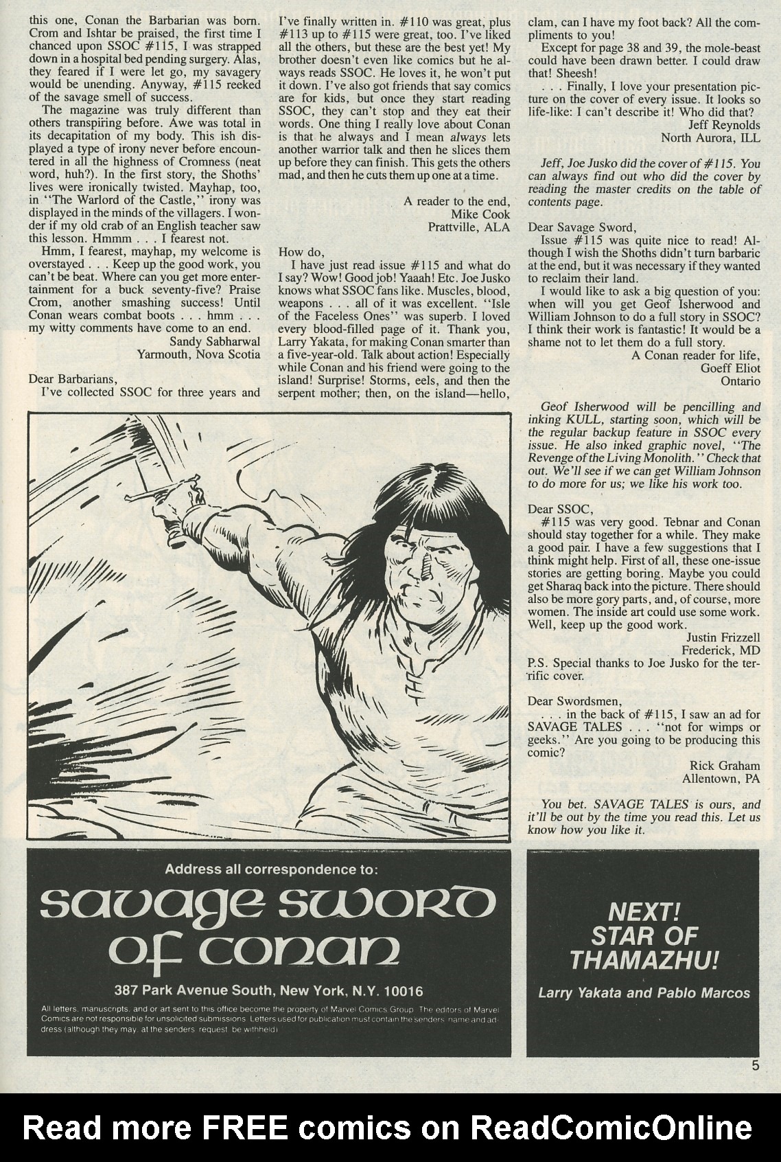 Read online The Savage Sword Of Conan comic -  Issue #119 - 5