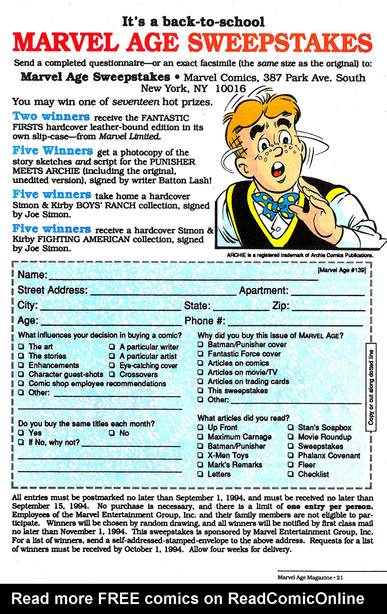 Read online Marvel Age comic -  Issue #139 - 21