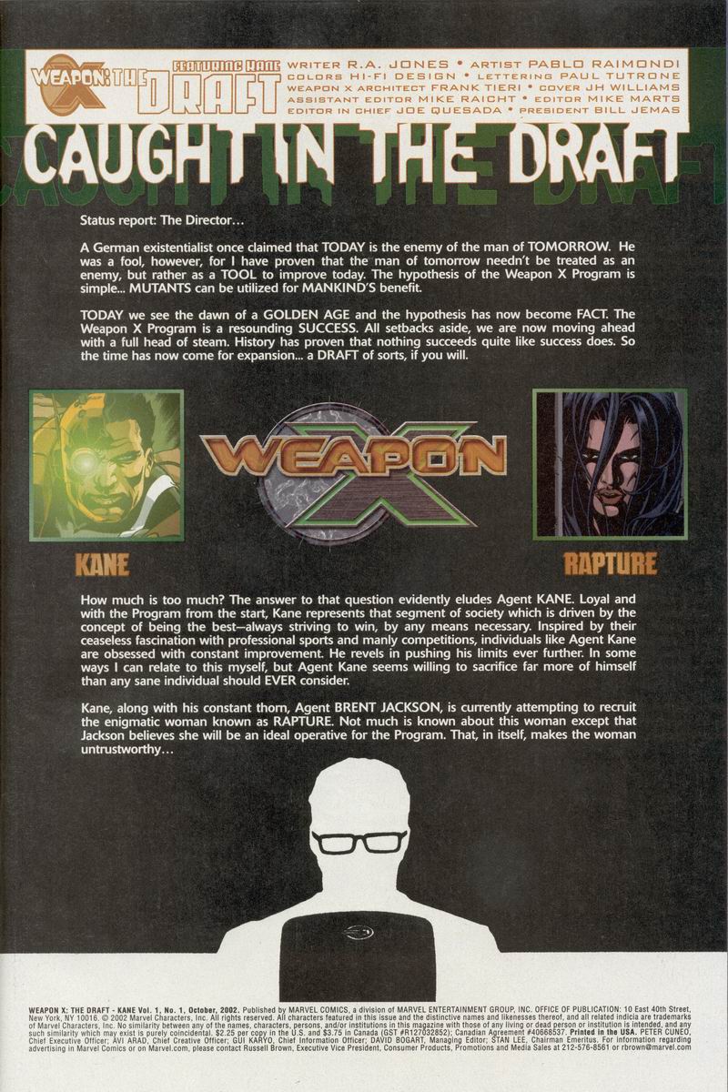 Read online Weapon X: The Draft comic -  Issue # Issue Kane - 2