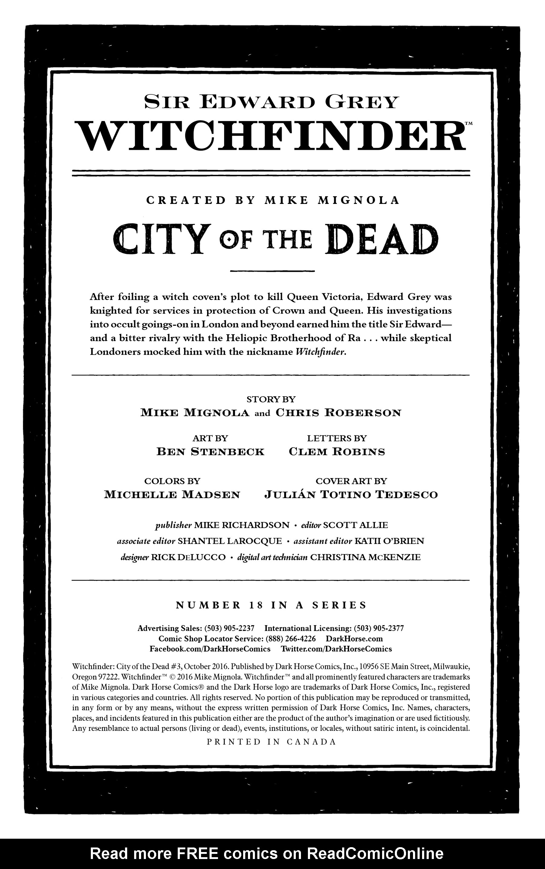 Read online Witchfinder: City of the Dead comic -  Issue #3 - 2