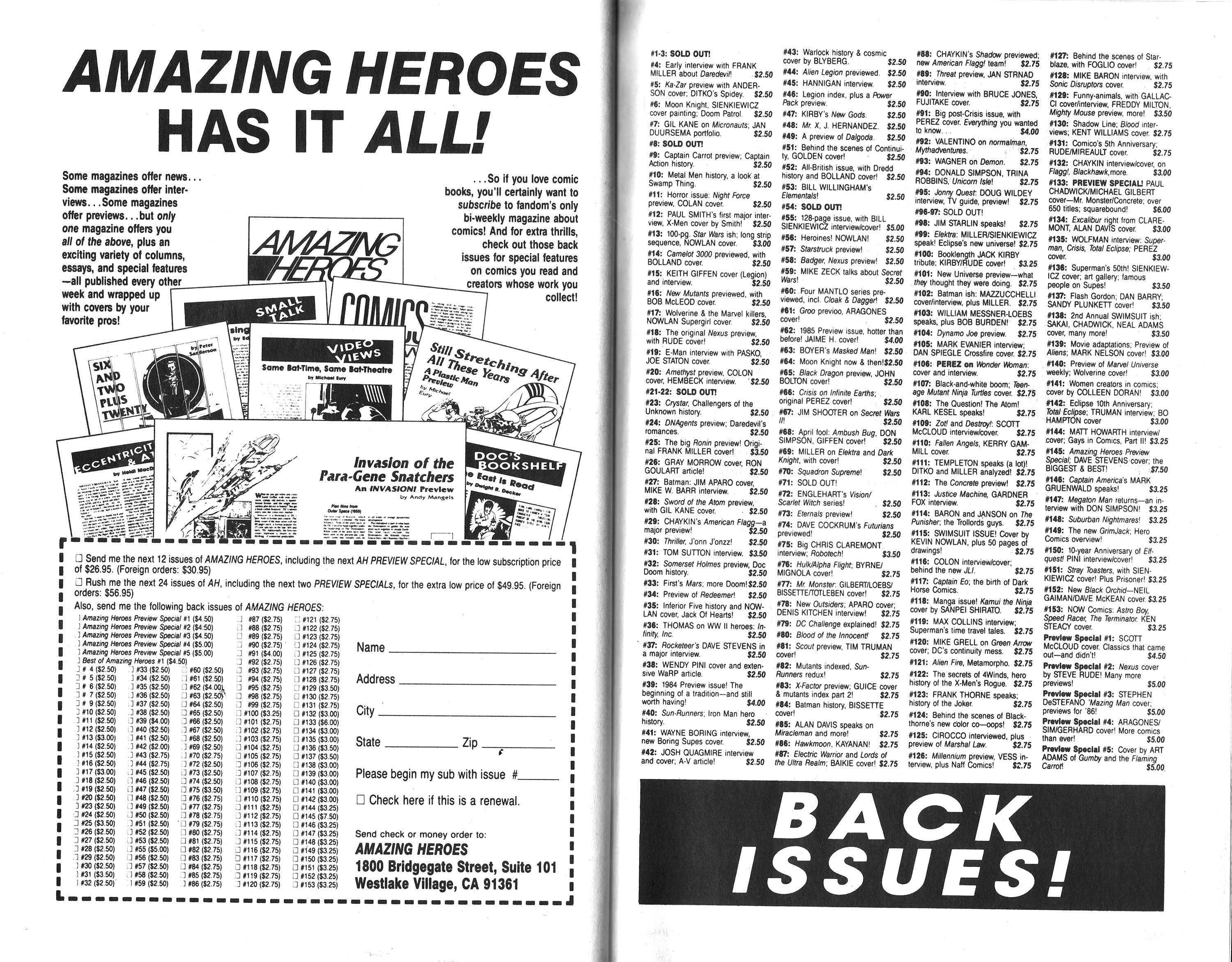 Read online Amazing Heroes comic -  Issue #164 - 72