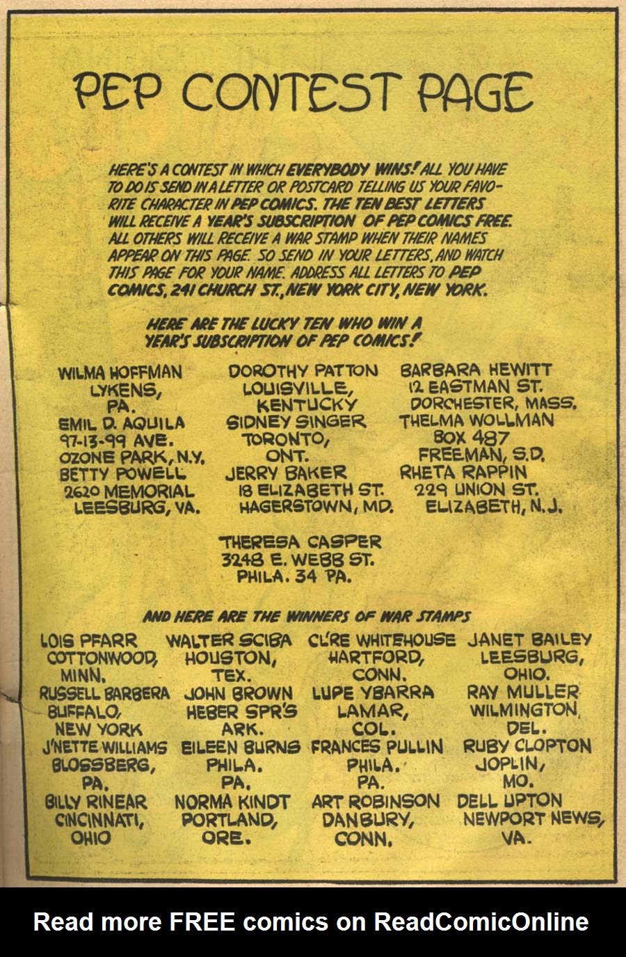 Read online Pep Comics comic -  Issue #53 - 15