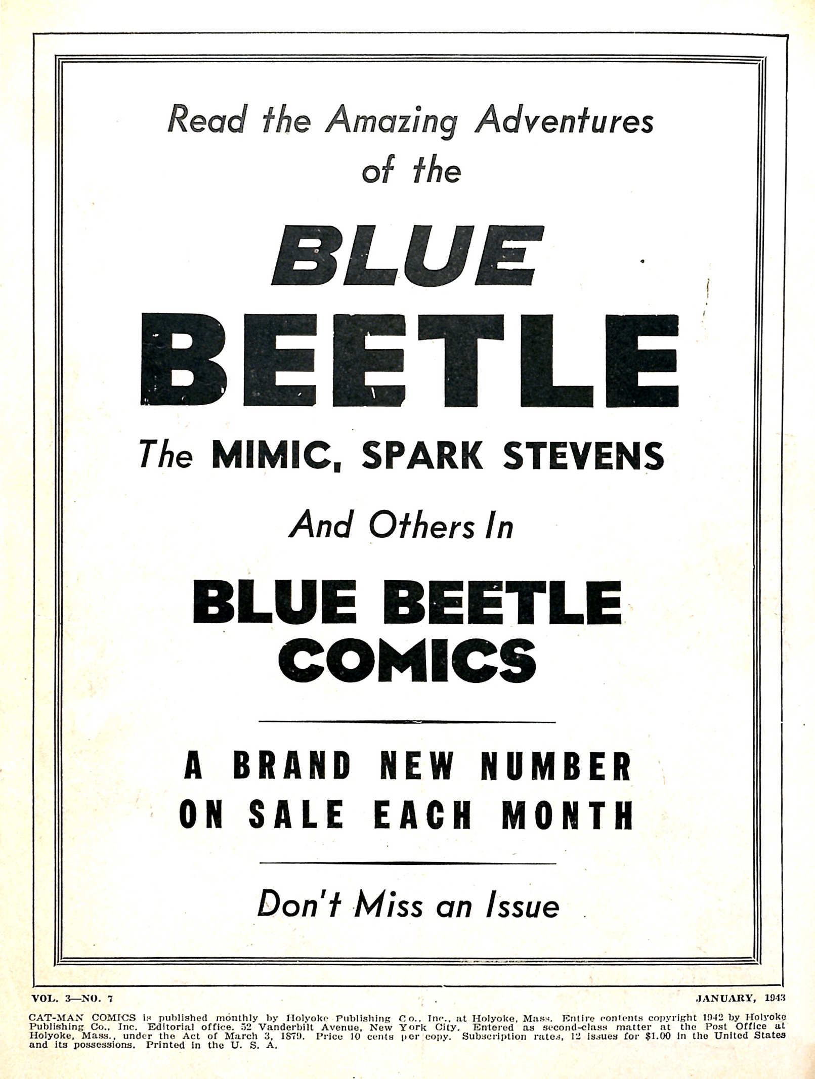 Read online Cat-Man Comics comic -  Issue #17 - 2