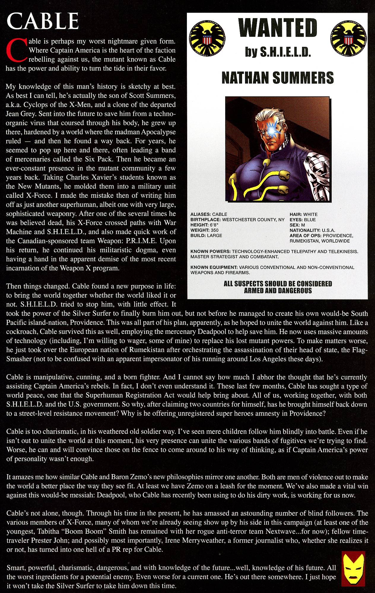 Read online Civil War Files comic -  Issue # Full - 9