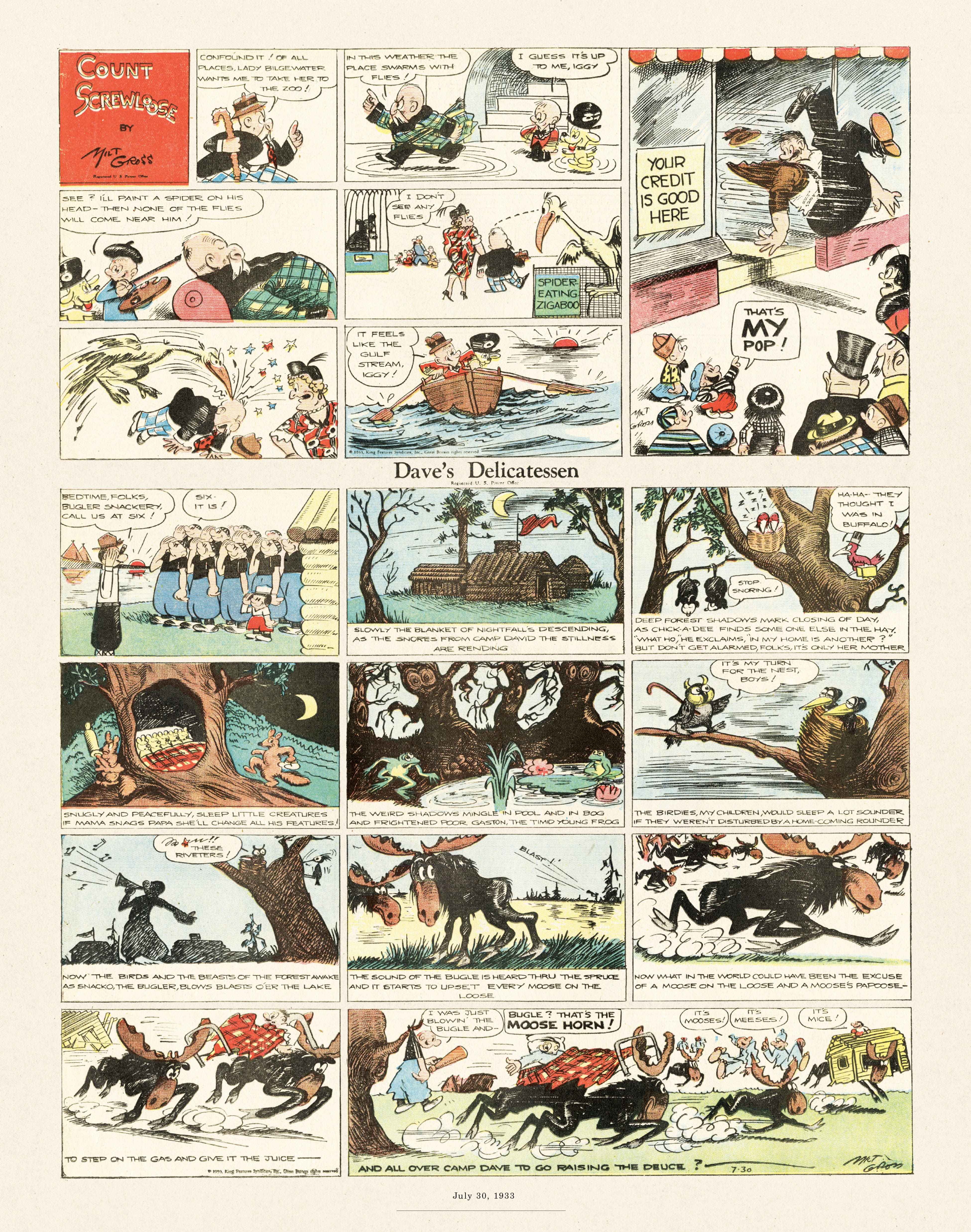 Read online Gross Exaggerations: The Meshuga Comic Strips of Milt Gross comic -  Issue # TPB - 122