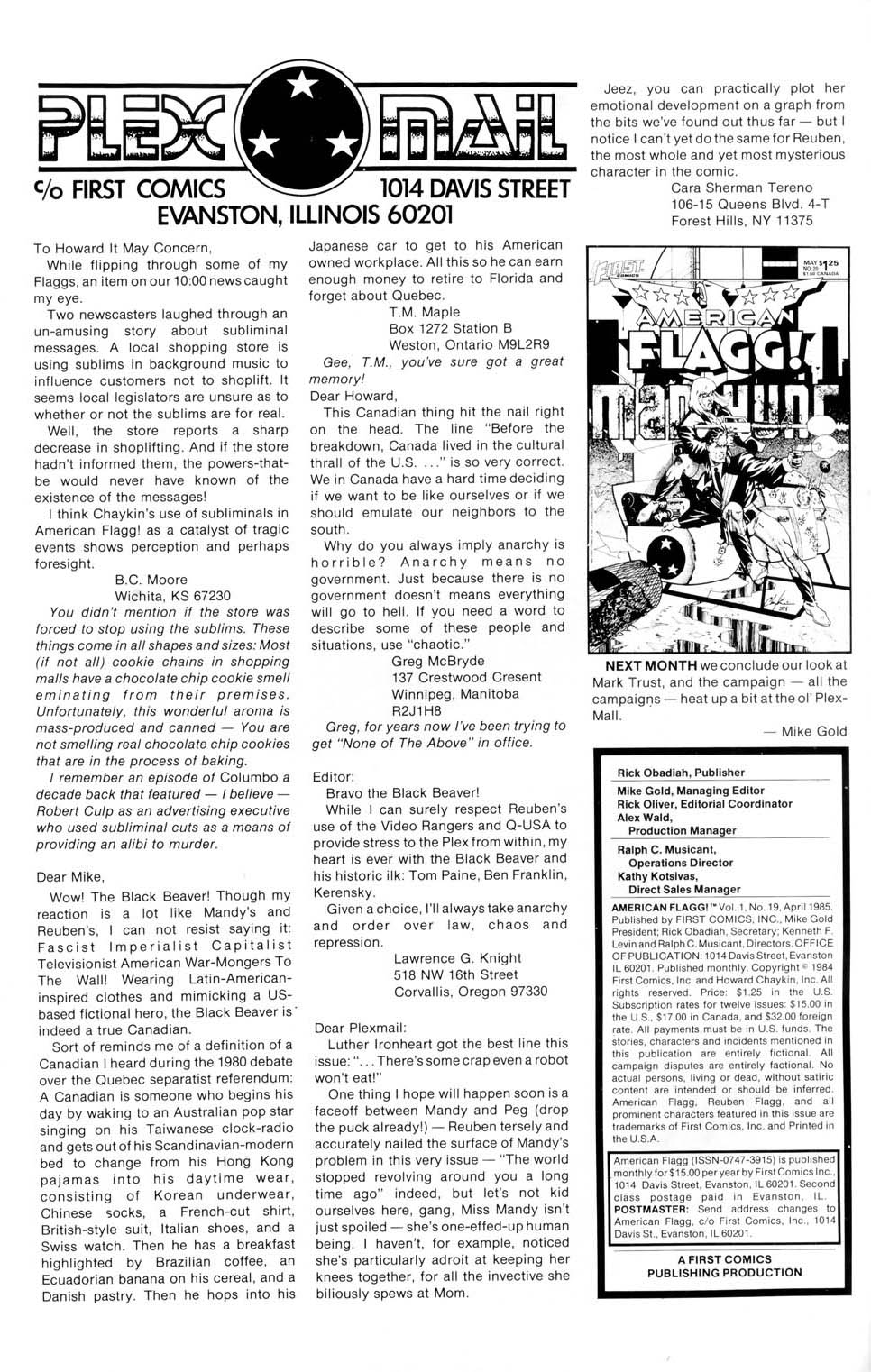 Read online American Flagg! comic -  Issue #19 - 2