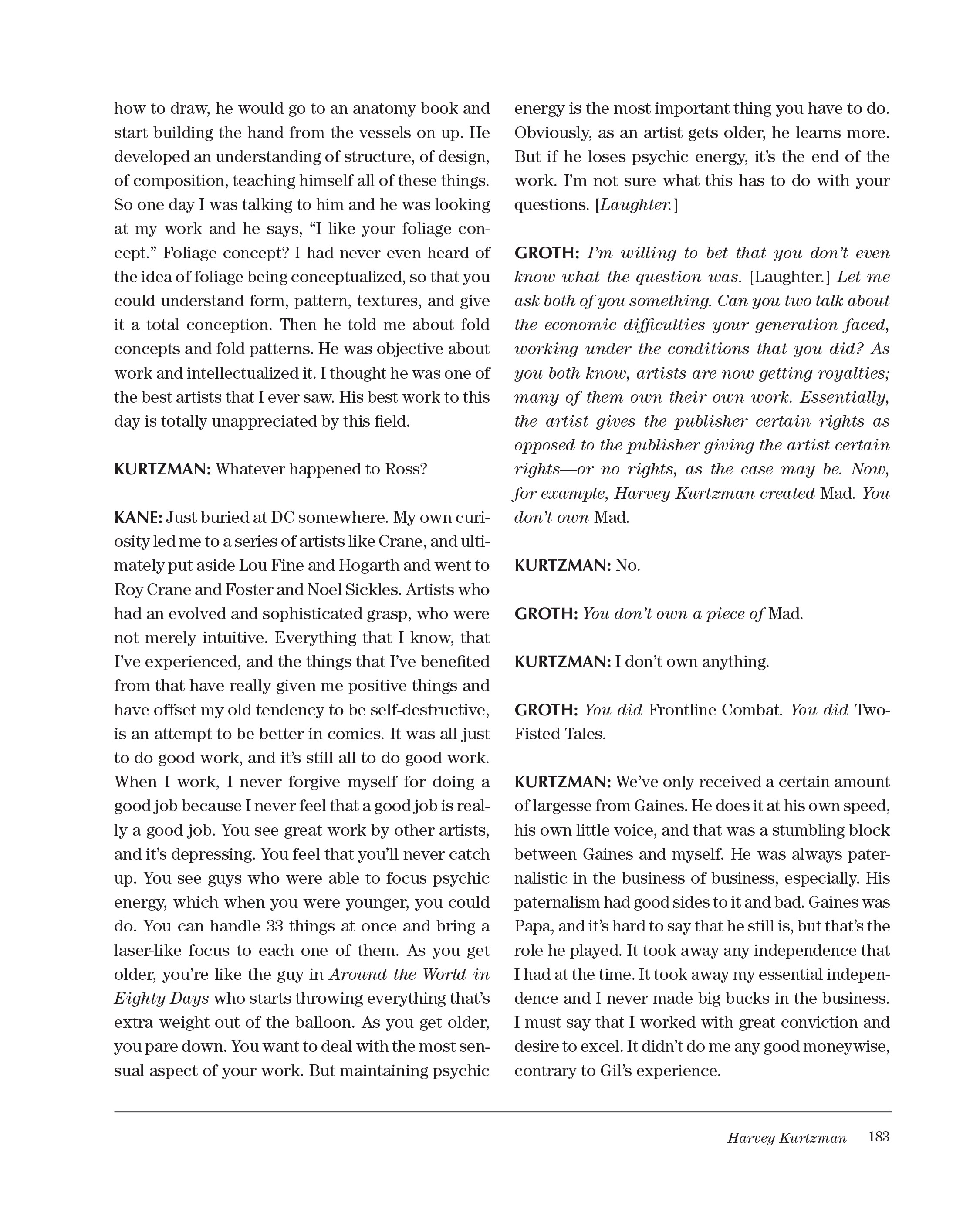 Read online Sparring With Gil Kane: Colloquies On Comic Art and Aesthetics comic -  Issue # TPB (Part 2) - 83