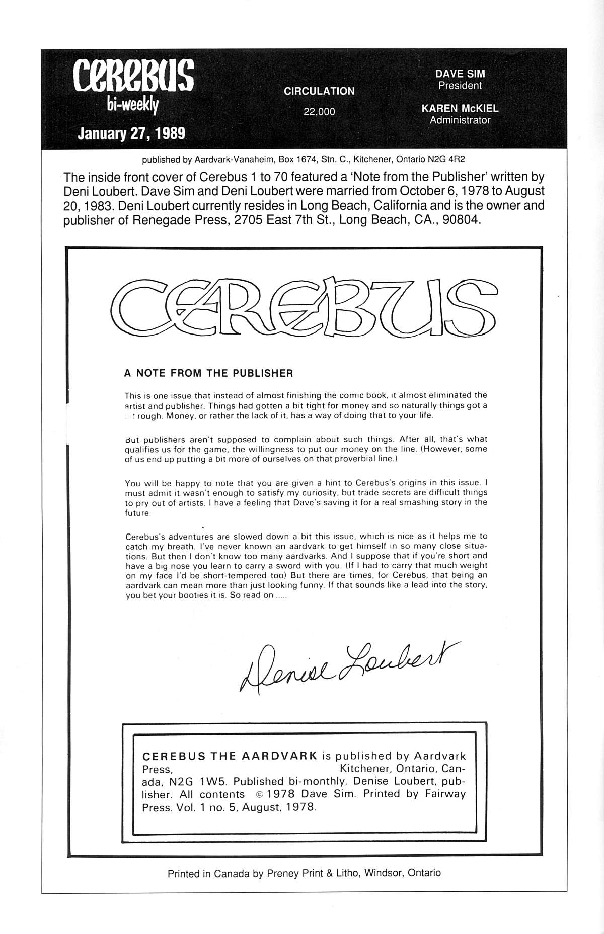 Read online Cerebus comic -  Issue #5 - 2