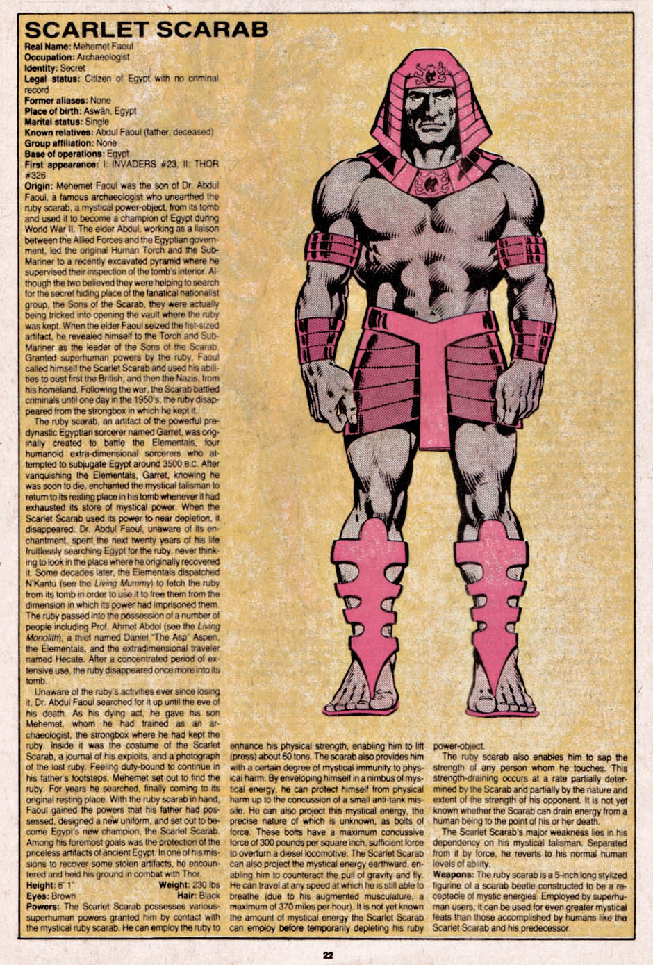 Read online The Official Handbook of the Marvel Universe comic -  Issue #9 - 22