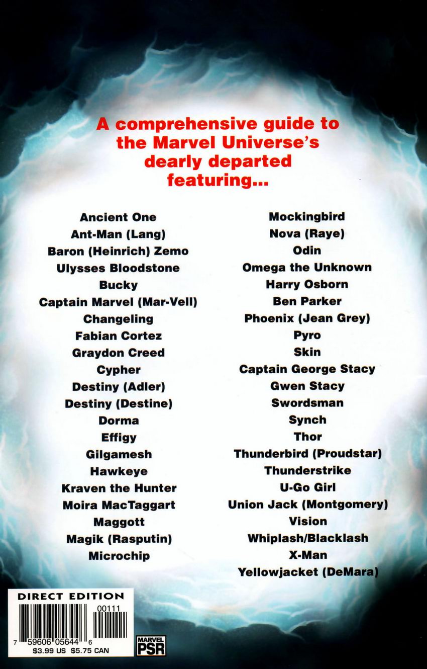 Read online The Official Handbook of the Marvel Universe: Book of the Dead comic -  Issue # Full - 52