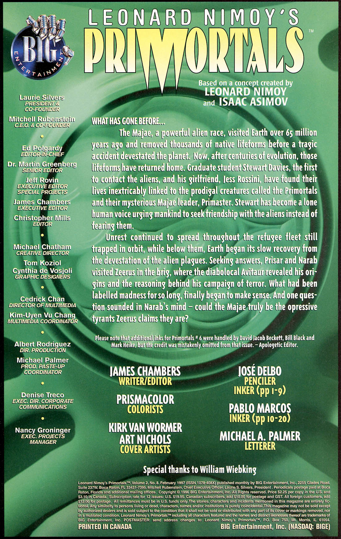 Read online Leonard Nimoy's Primortals (1996) comic -  Issue #8 - 2