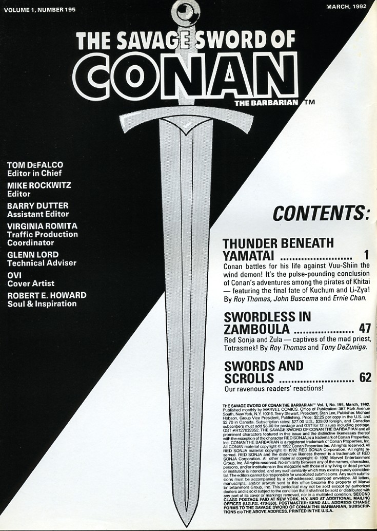 Read online The Savage Sword Of Conan comic -  Issue #195 - 2