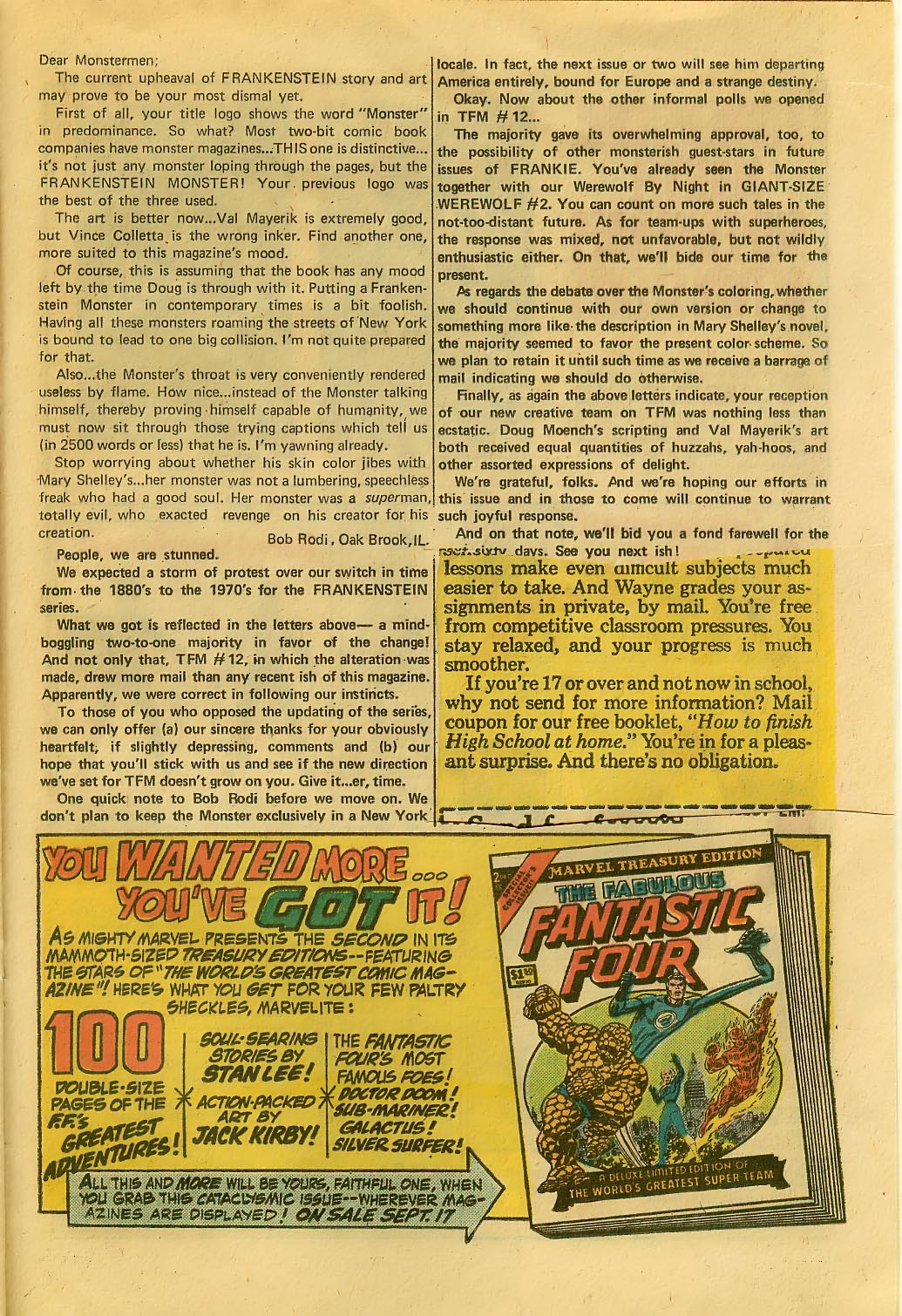 Read online Frankenstein (1973) comic -  Issue #14 - 14