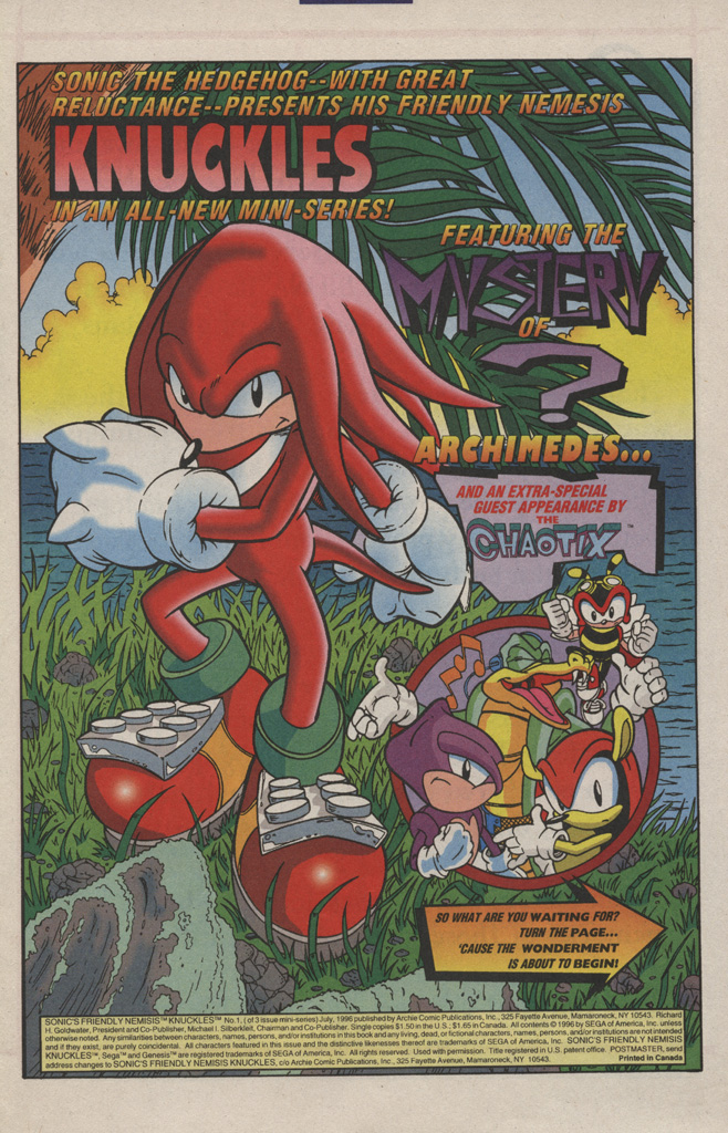 Read online Sonic's Friendly Nemesis, Knuckles comic -  Issue #1 - 3