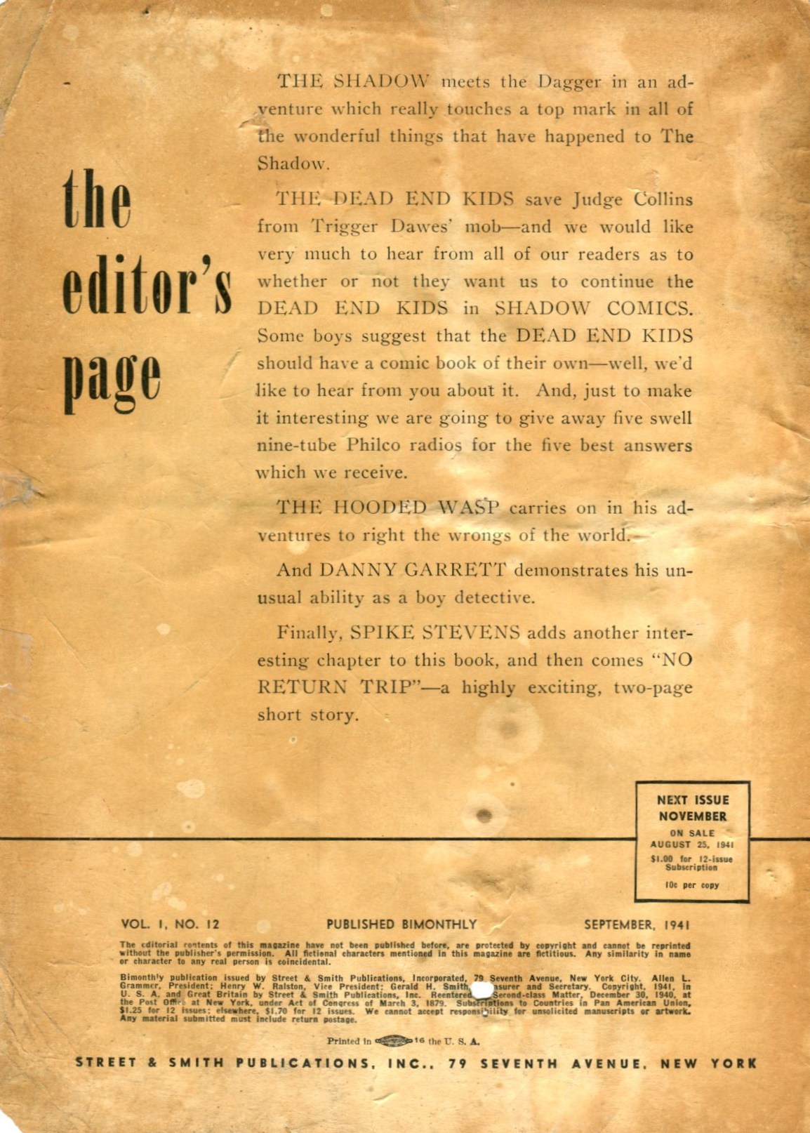 Read online Shadow Comics comic -  Issue #12 - 2